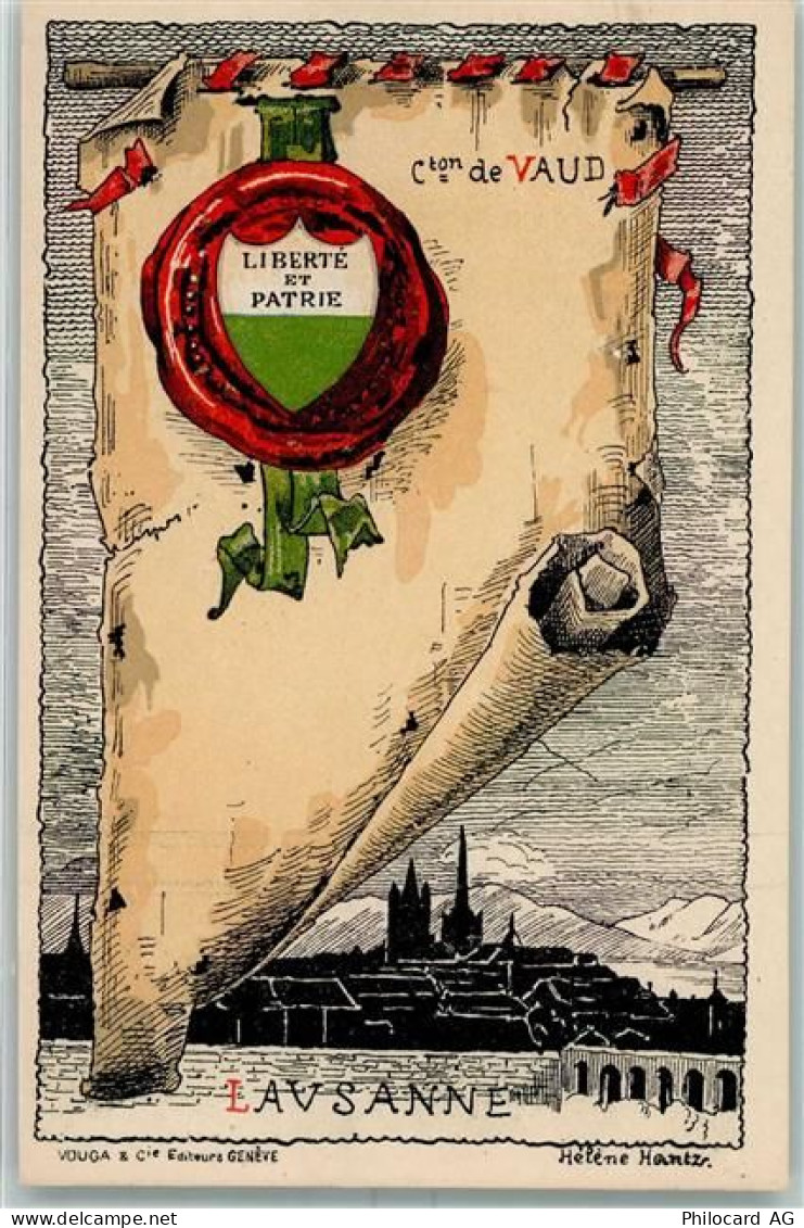 1261 Le Vaud Künstlerkarte Liberte et Patrie Siegel sign - 13160158