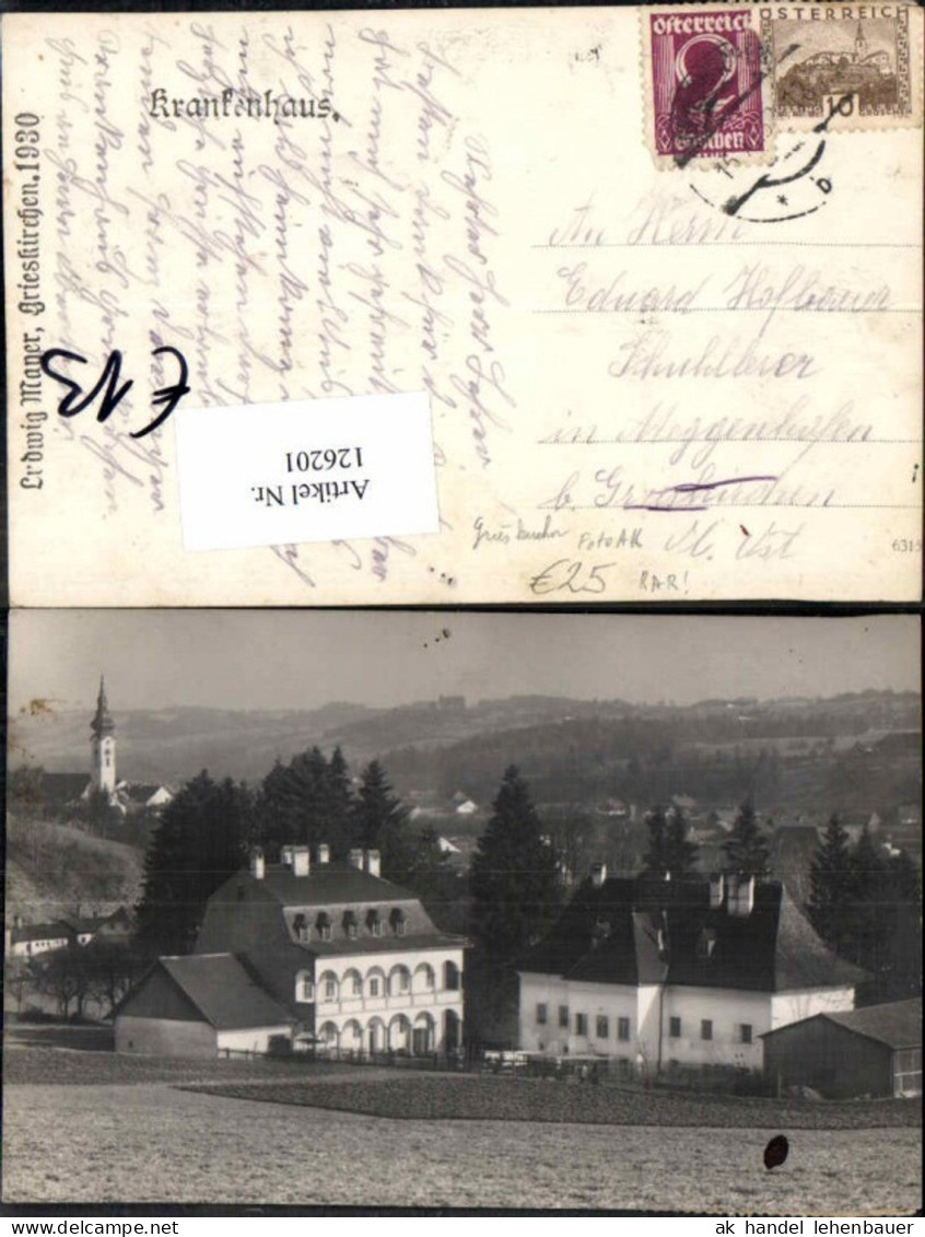 126201,Fotokarte Grieskirchen Partie zum Krankenhaus 1925