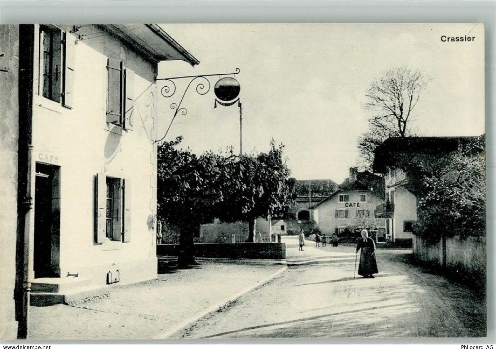1263 Crassier Foto AK Cafe Werbeschild - 13585951