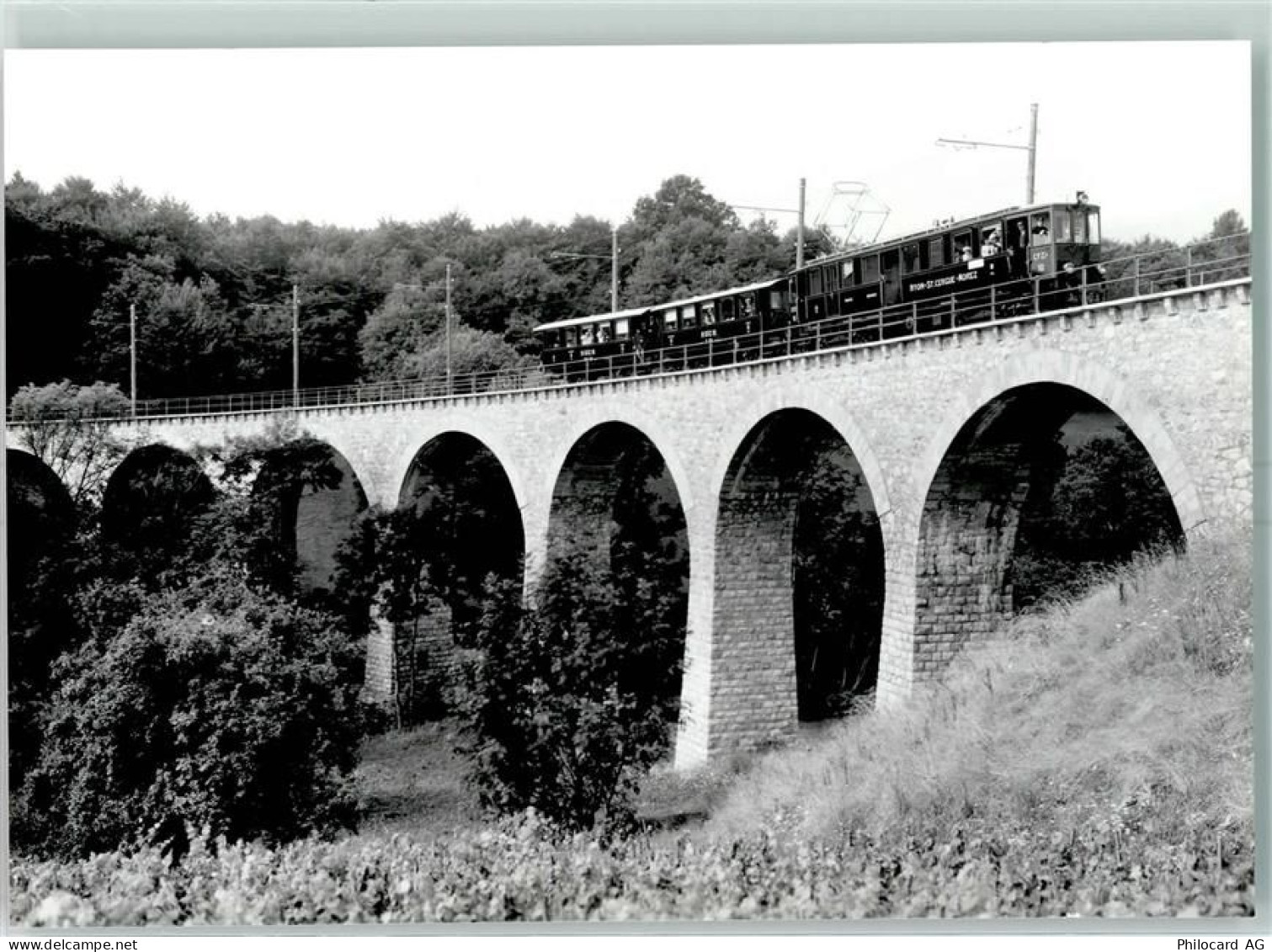1271 Givrins 1920 - Repro CFZe 4/4 10 + C23 + BC 20 sur le viaduc de Giv... - 10394845