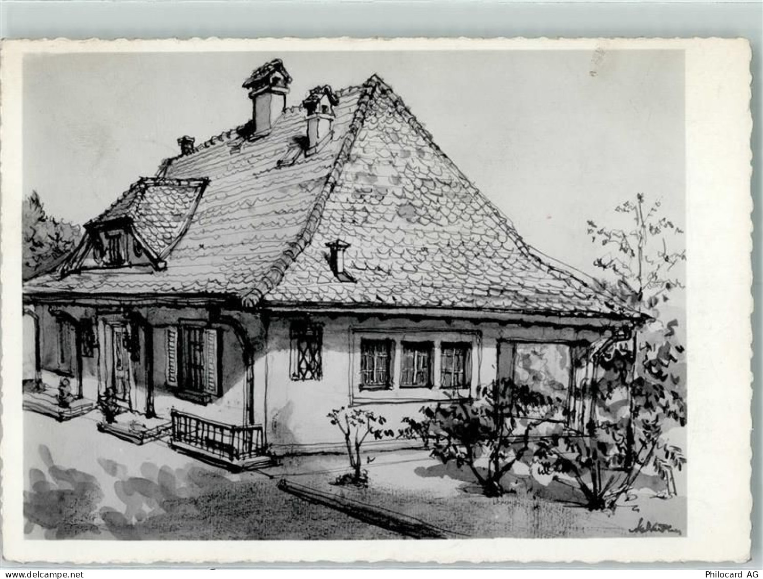 1272 Genolier Künstlerkarte Les Noyers sign - 10287028