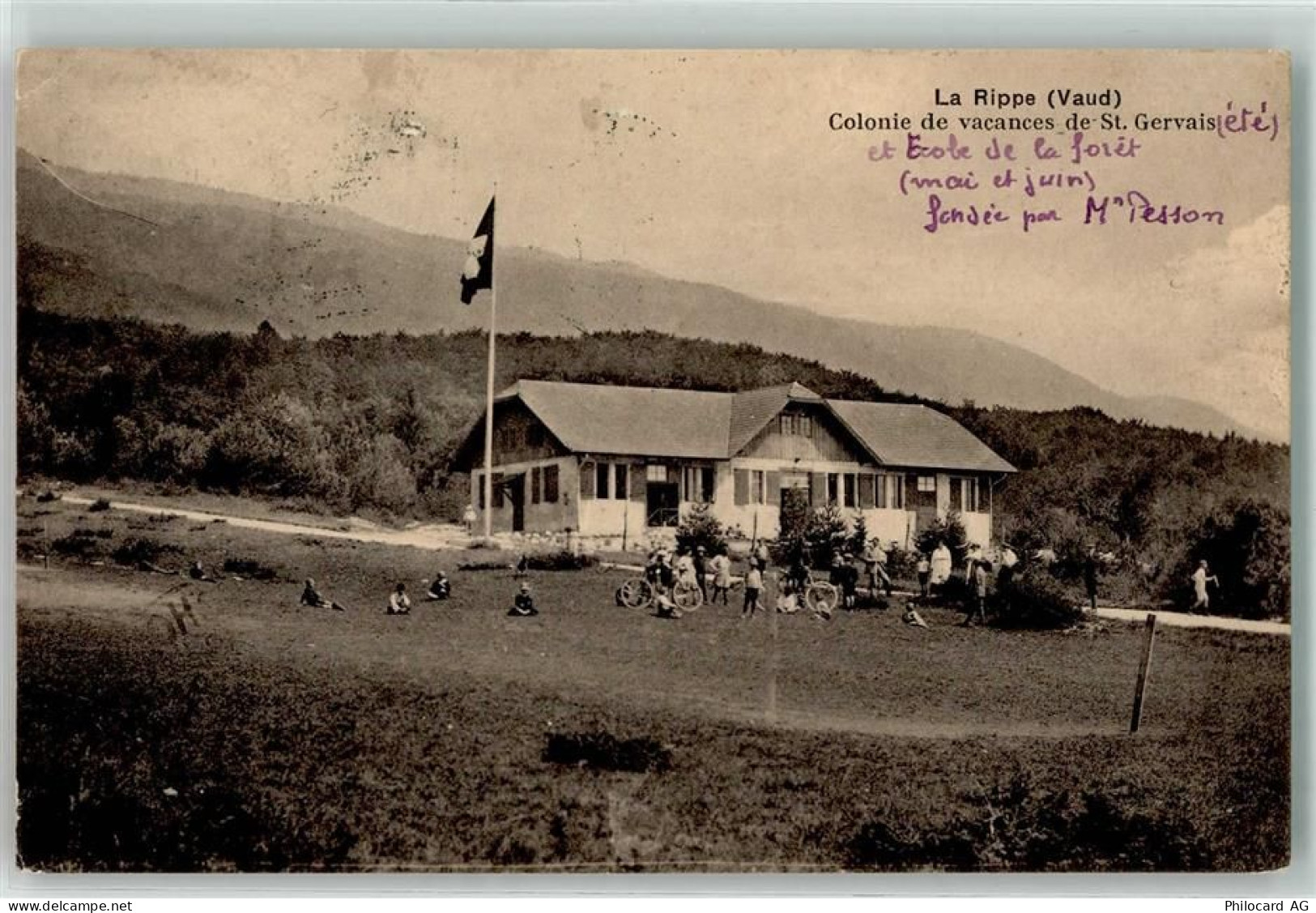 1278 La Rippe 1916 - Colonie de Vacancesde St. Gervais Fahrrad - 13910354