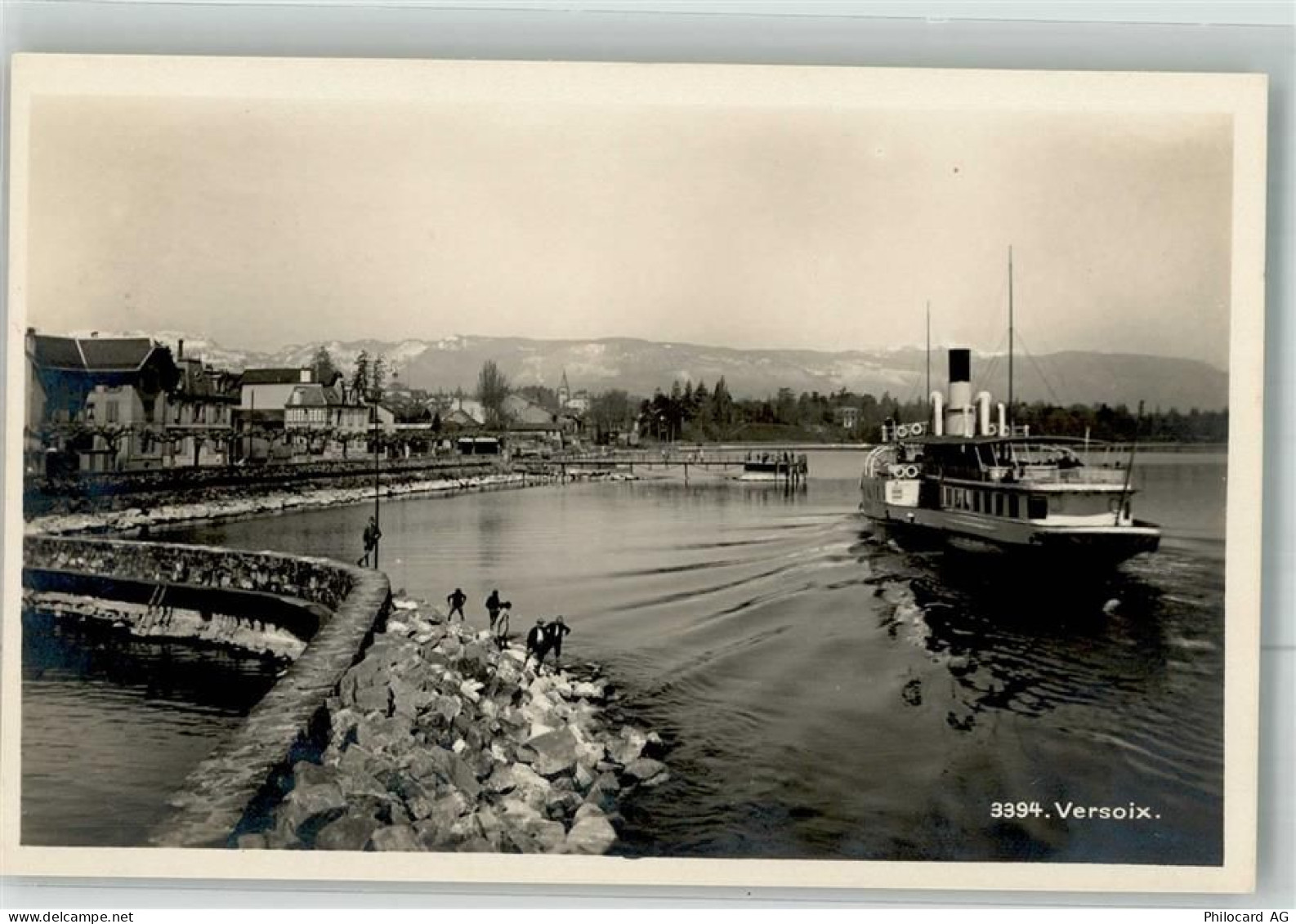 1290 Versoix Foto AK Hafen Dampfschiff - 38023014