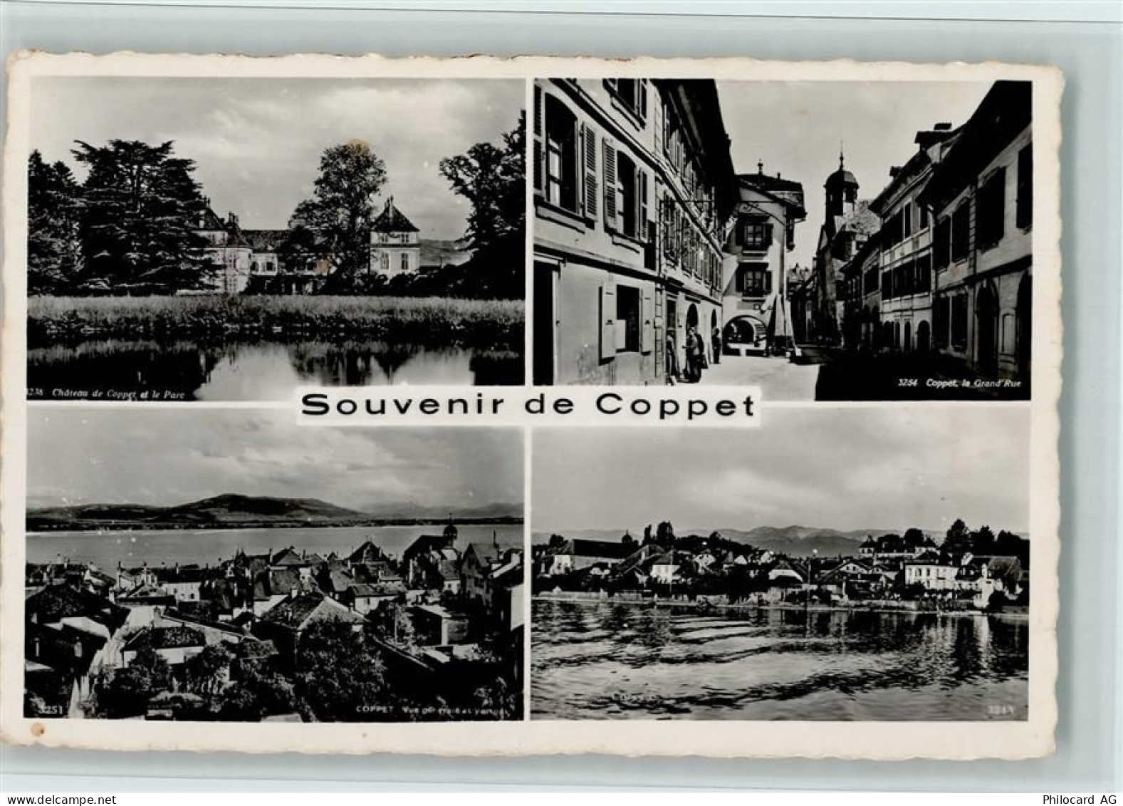 1296 Coppet - Souvenir de Coppet 4-Bildkarte - 11084948