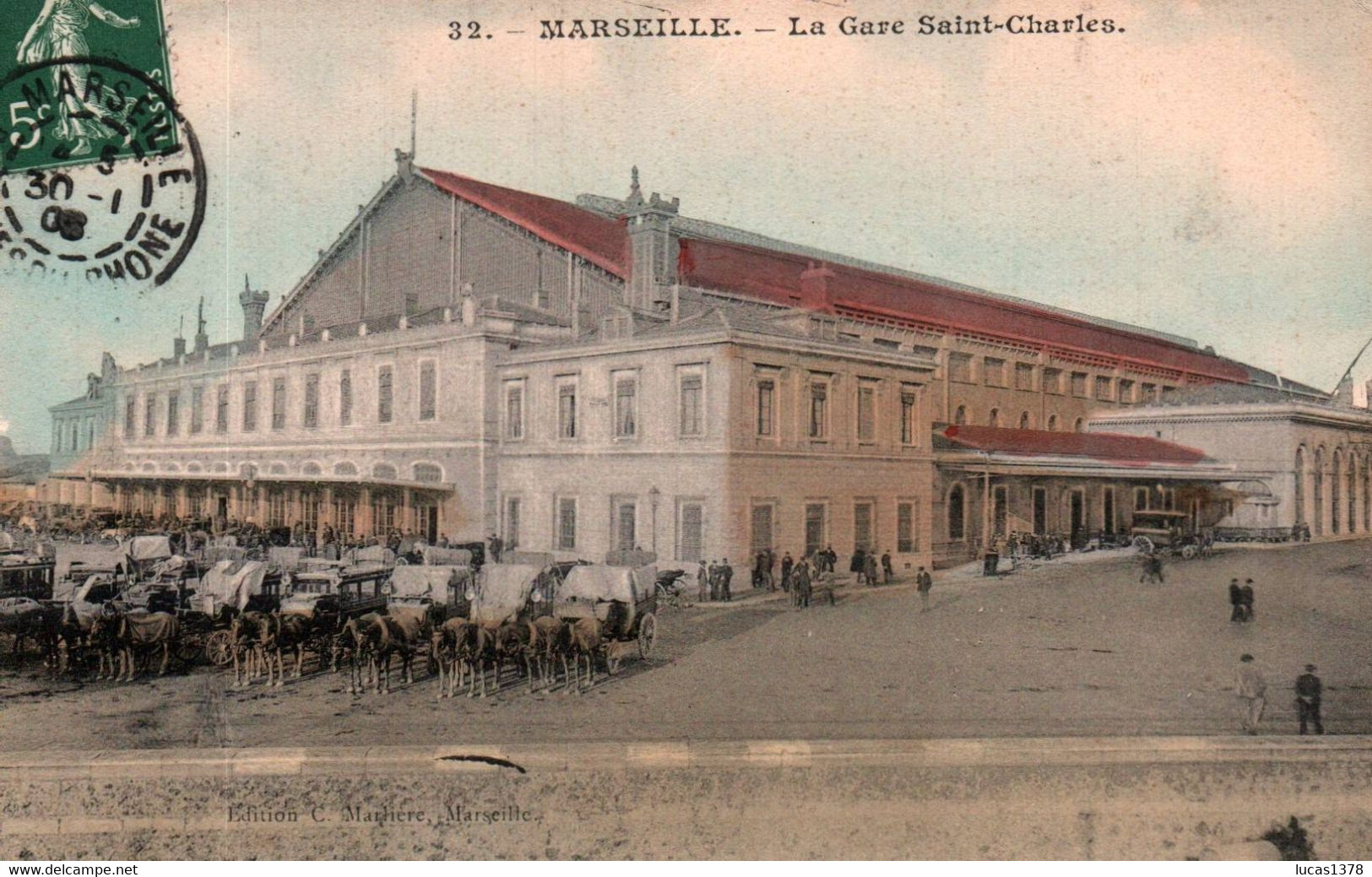 13 / MARSEILLE  / GARE SAINT CHARLES  / TRES BELLE CARTE MARLIERE 32