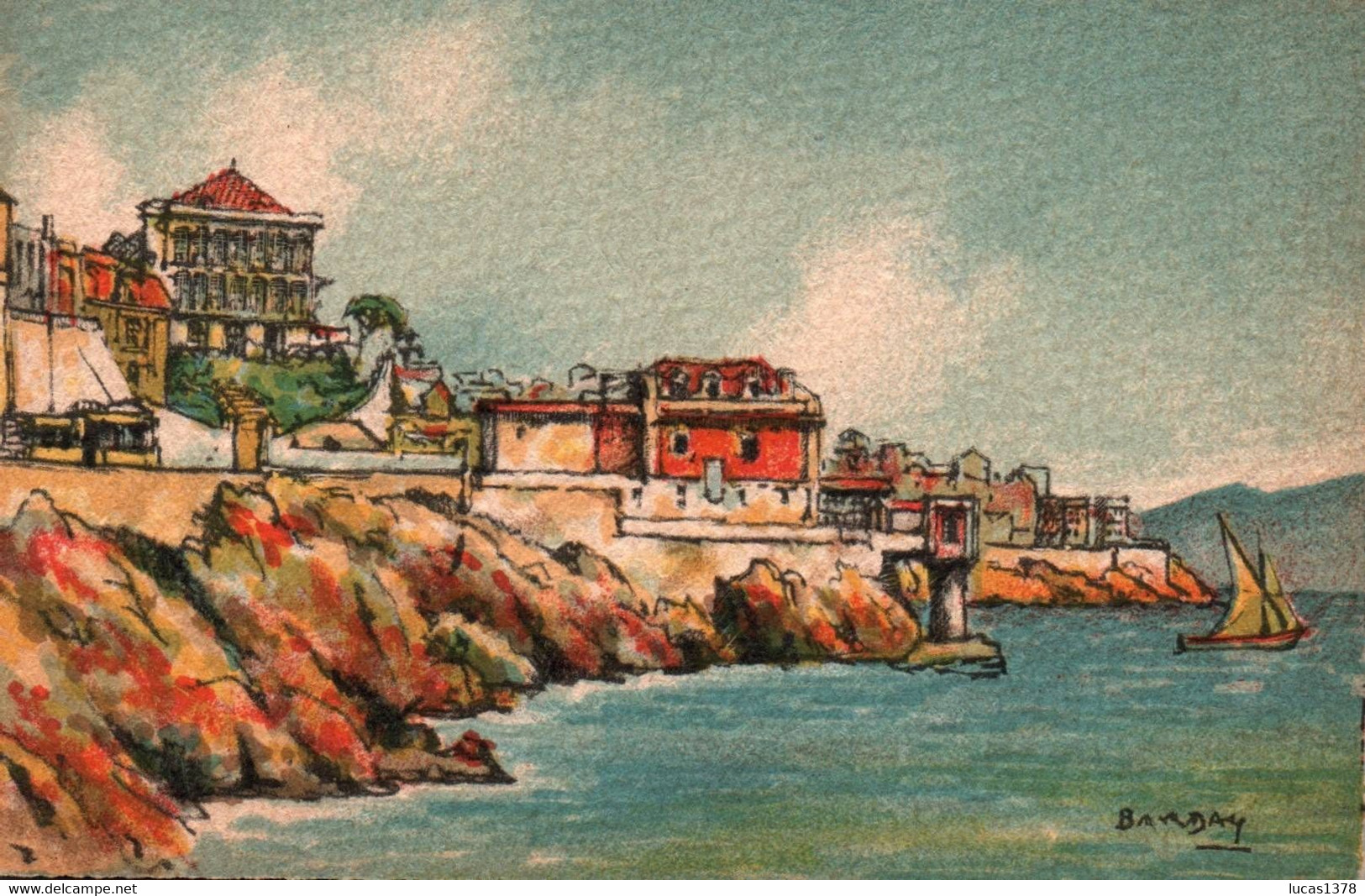 13 / MARSEILLE  / ILLUSTRATEUR BARDAY / LA CORNICHE