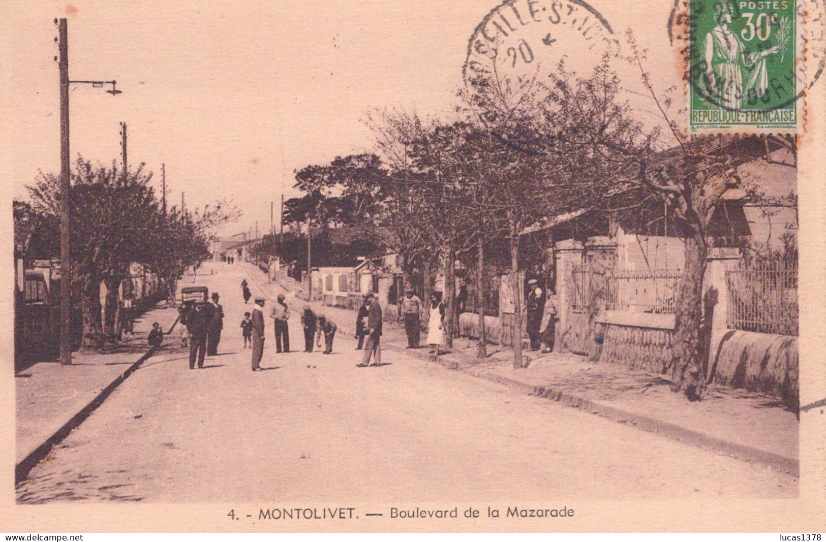 13 / MARSEILLE / MONTOLIVET / BOULEVARD DE LA MAZARADE / PARTIE DE PETANQUE / RARE +
