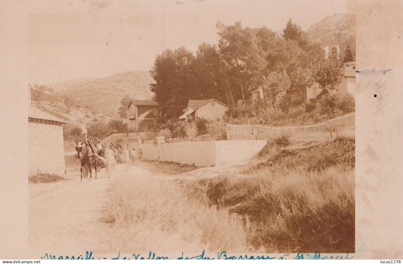 13 / MARSEILLE / SAINT MARCEL / CARTE PHOTO  / LE VALLON DE LA BARASSE / 1906