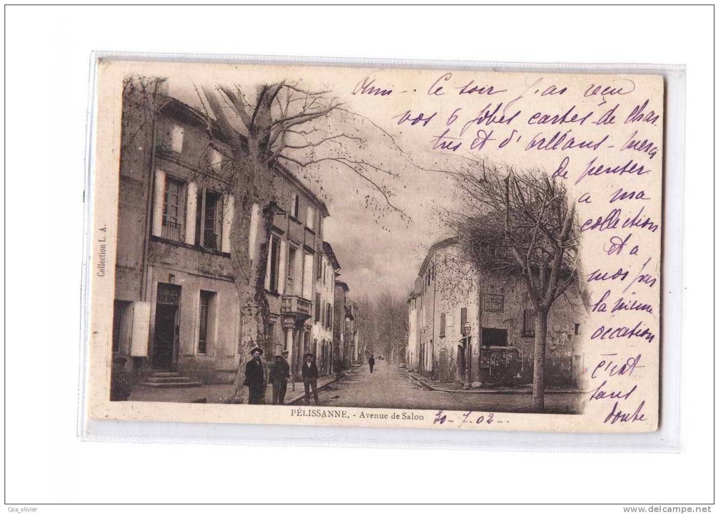 13 PELISSANNE Avenue de Salon, animée, ed LA, 1902