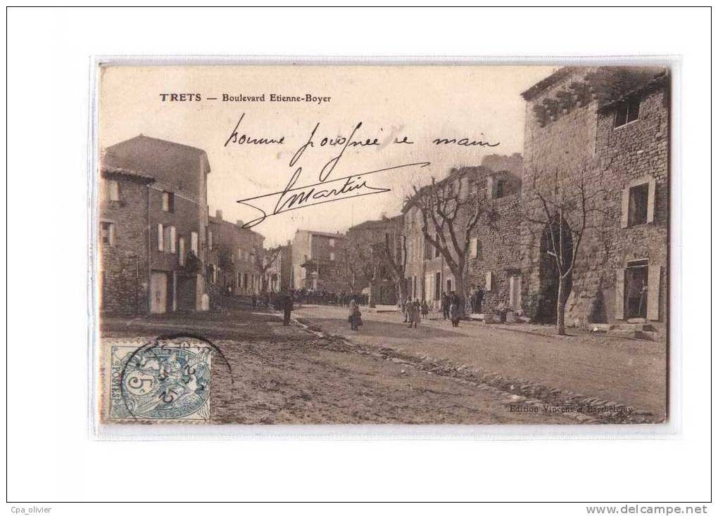 13 TRETS Boulevard Etienne Boyer, animée, ed Vincent, 1906