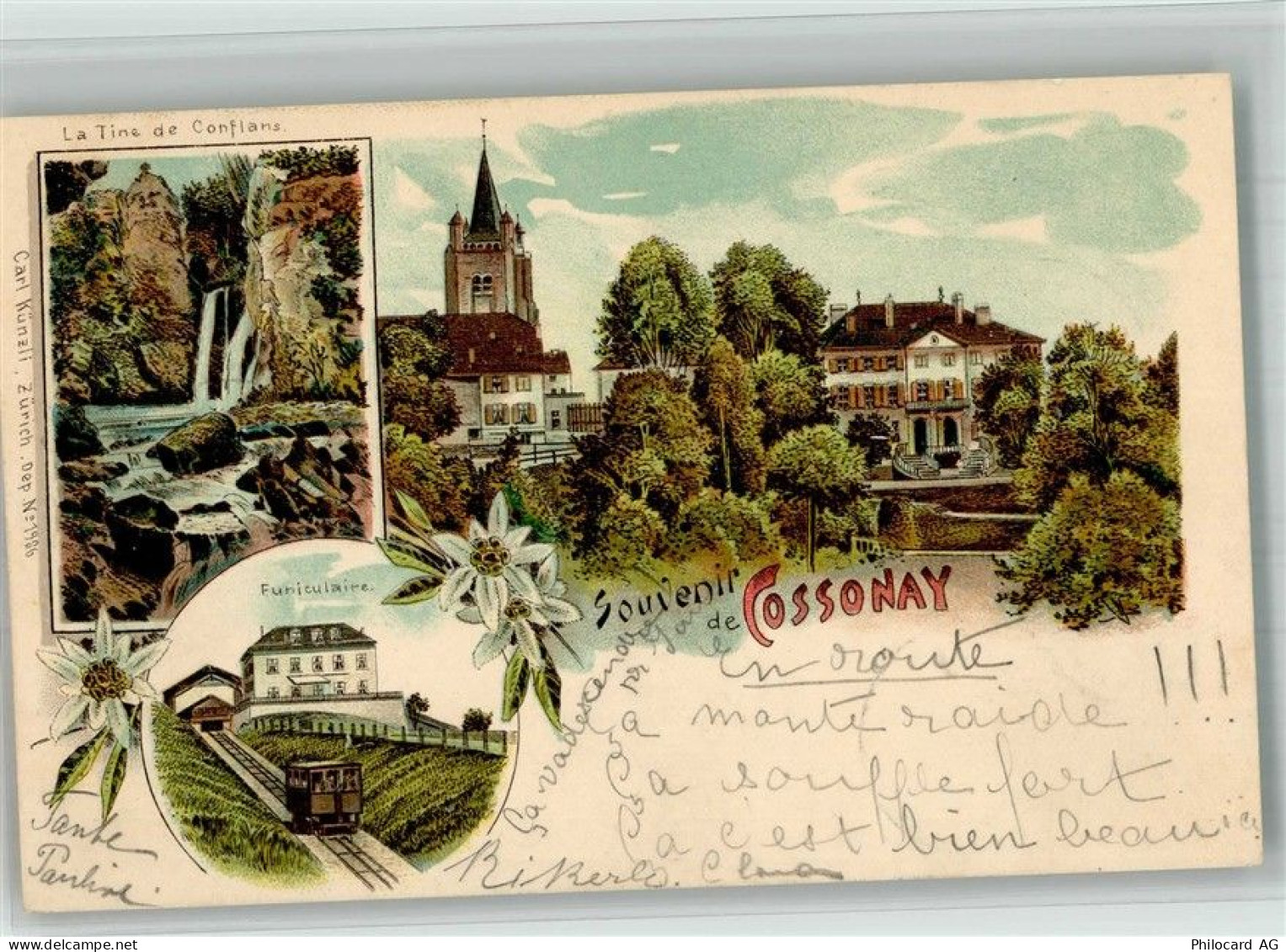 1304 Cossonay-Ville 1900 BOAKC Bergbahn Kirche - 13717328