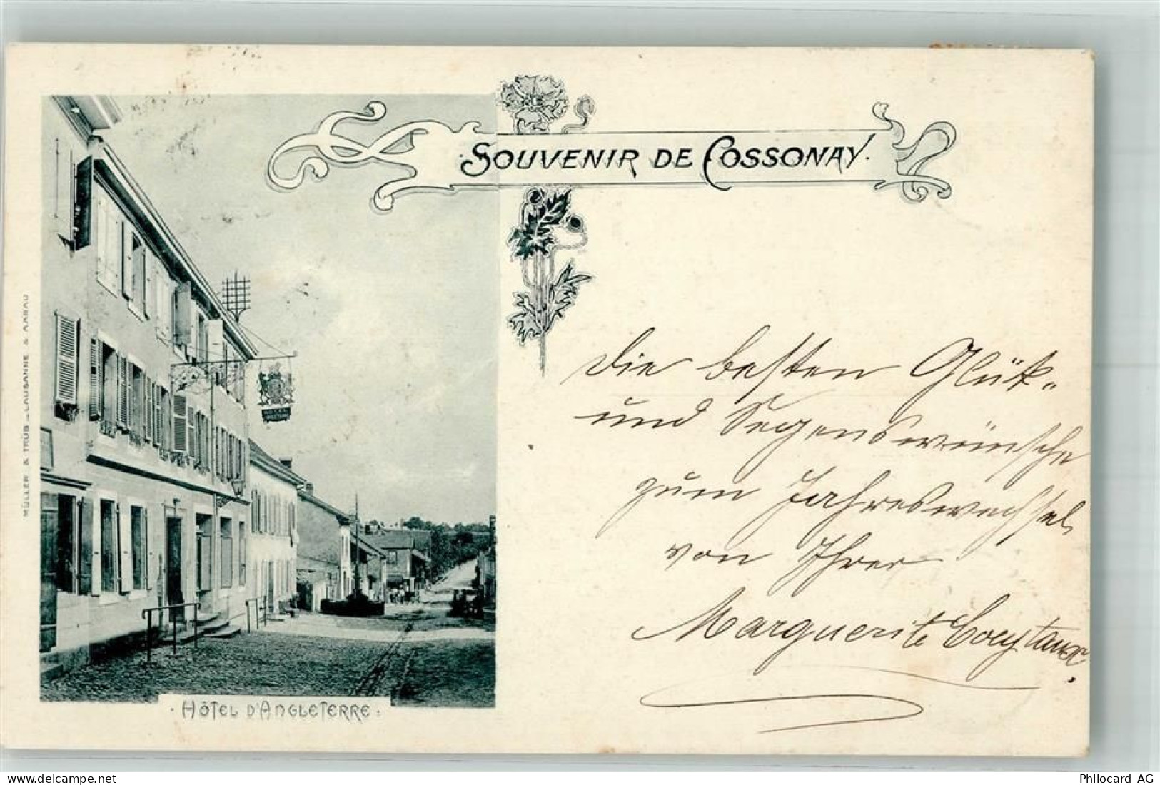 1304 Cossonay-Ville 1900 Foto AK Hotel d'Angelterre - 13306186