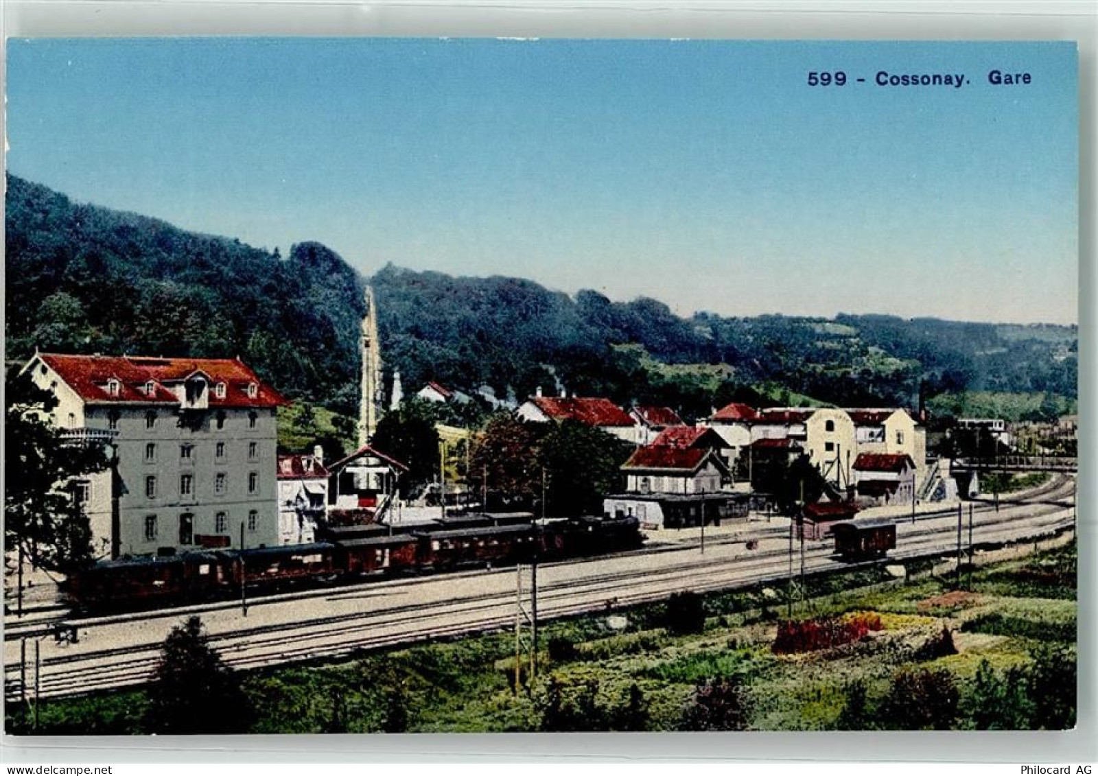 1304 Cossonay-Ville Lithographie Bahnhof Eisenbahn - 10645010