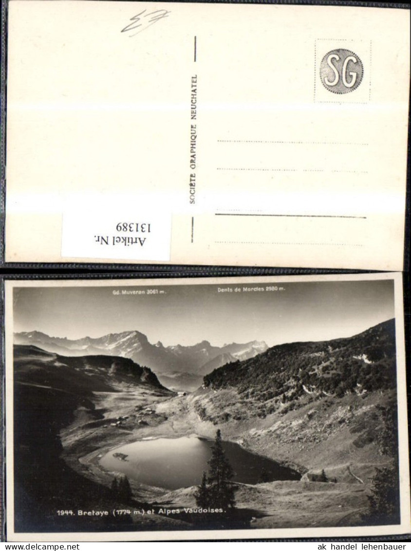 131389,Bretaye et Alpes Vaudoises Lac Bretaye Ansicht See Kt. Waadt
