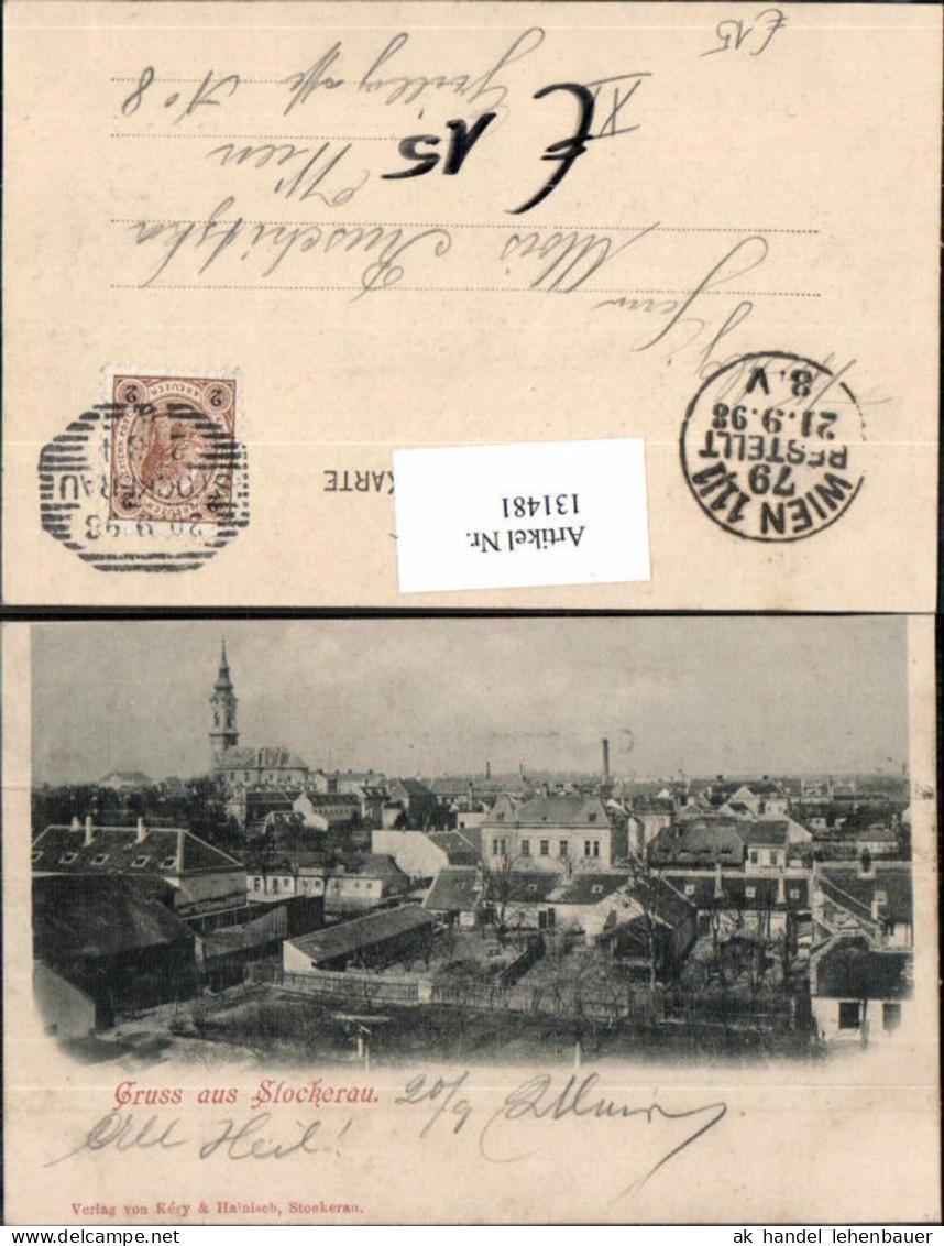 131481,Gruss aus Stockerau 1898 Teilansicht