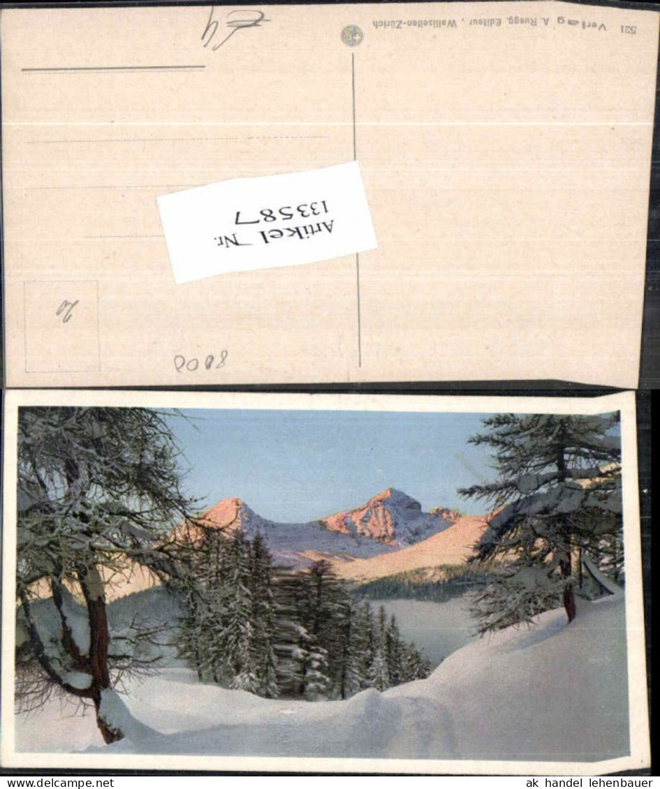 133587,Künstlerkarte Schweizer Bauernhaus in den Alpen pub Ruegg Wallisellen Zürich 521