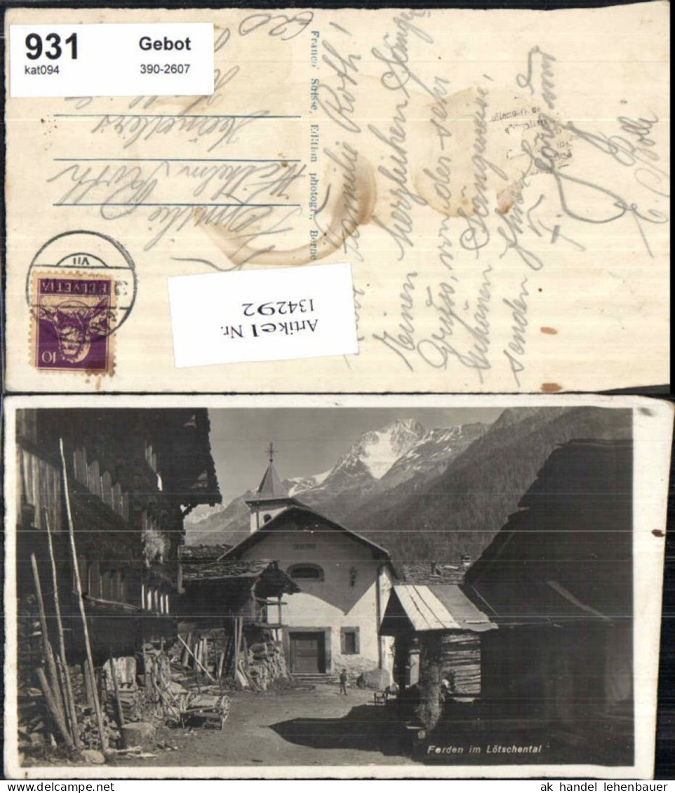 134292,Ferden im Lötschental Strassenpartie Kt Wallis