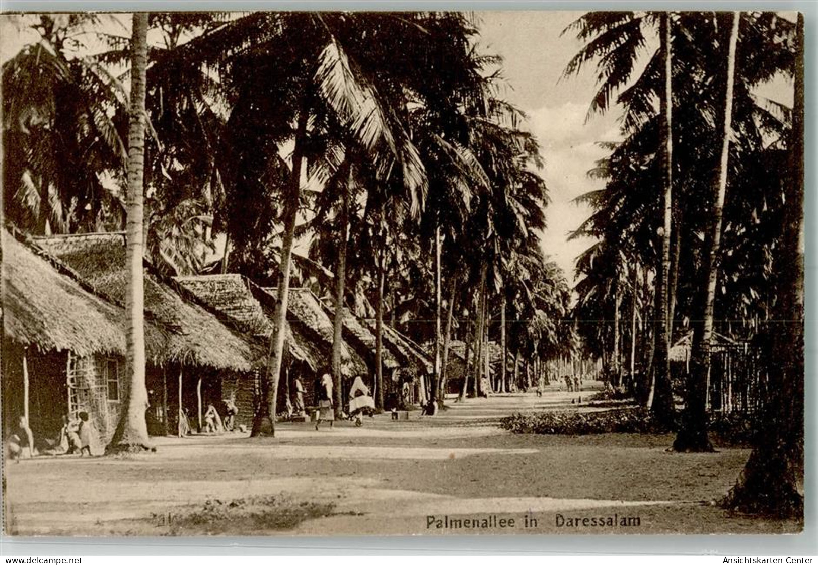 13540735 - Daressalam Tansania Palmenallee mit Huetten