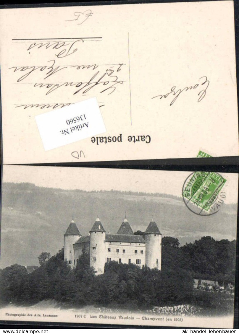136560,Les Chateaux Vaudois Champvent 1905 Kt Waadt