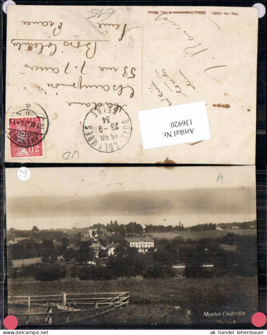136920,Montet Cudrefin Broye Vully Seltene Fotokarte Ortsrand 1930 Kt Waadt