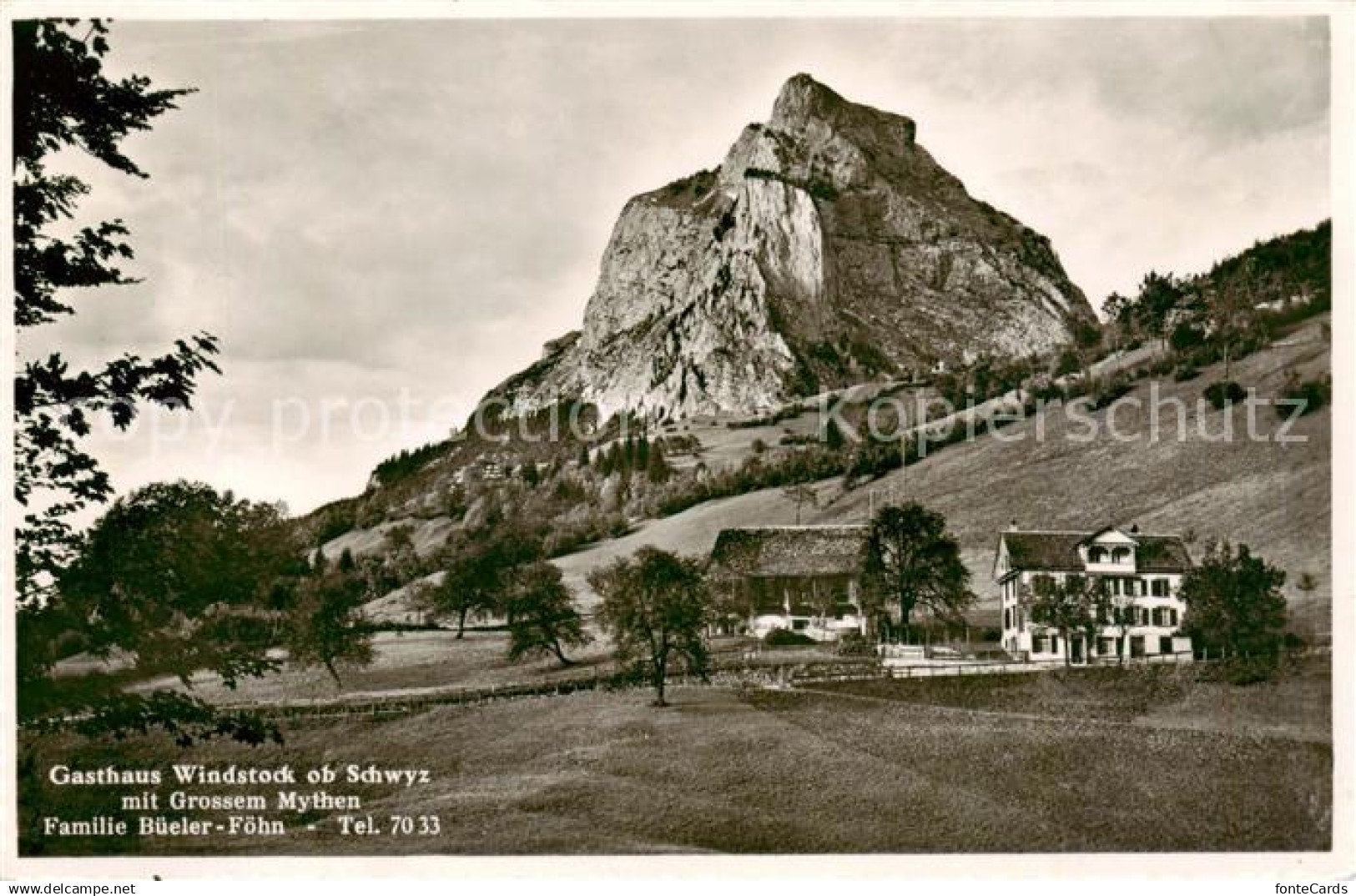 13800036 Schwyz SZ Gasthaus Windstock mit Grossem Mythen