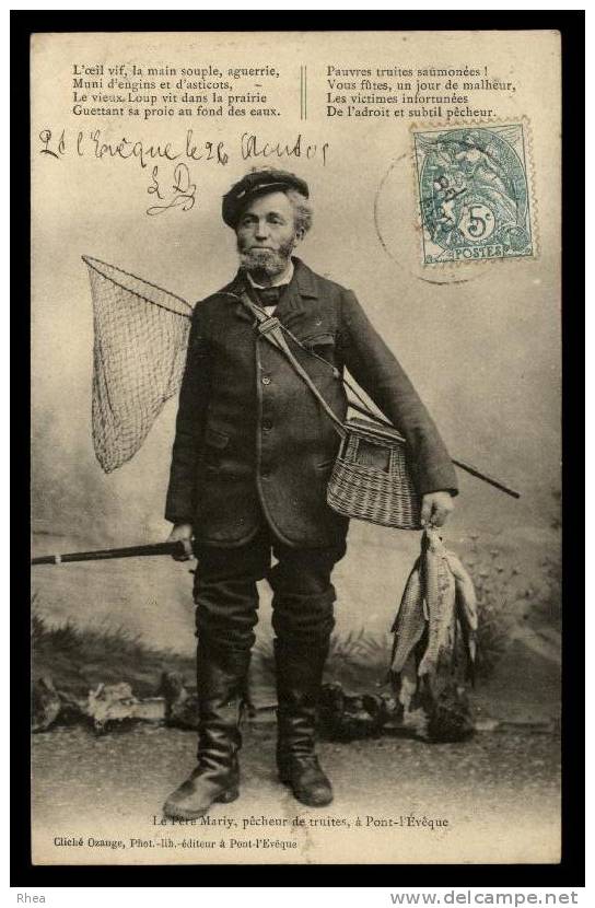 14 PONT-L'EVEQUE - LE PERE MARLY - PECHEUR DE TRUITES