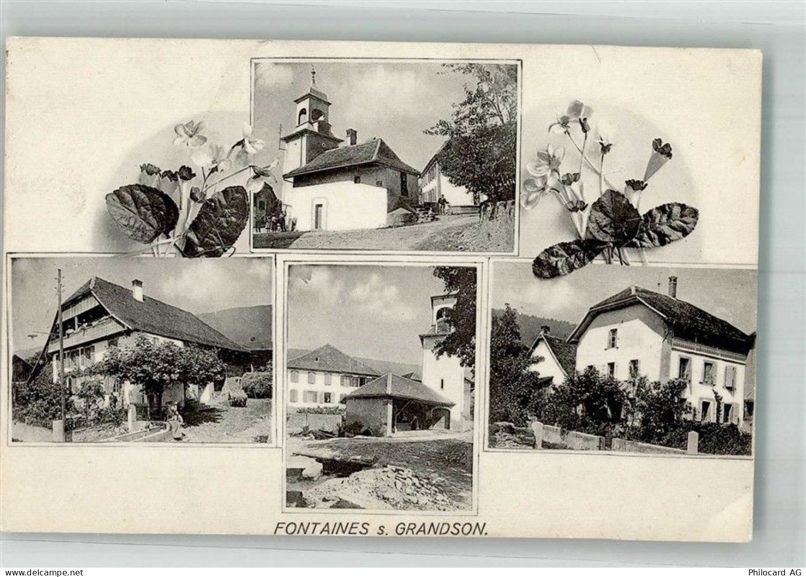 1421 Fontaines-sur-Grandson 1934 Foto AK Kirche - 13585954