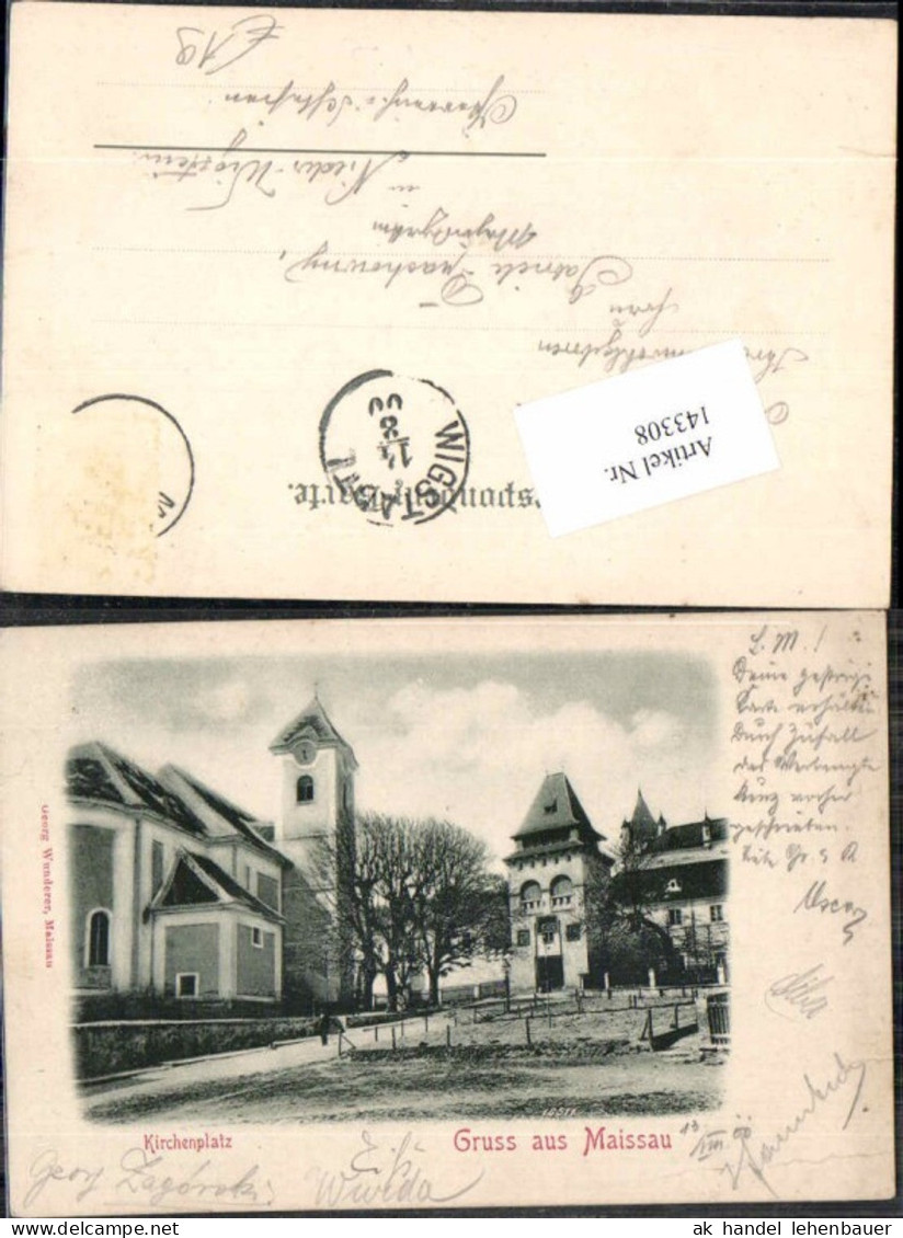 143308,Gruss aus Maissau Kirchenplatz um 1899 seltene AK