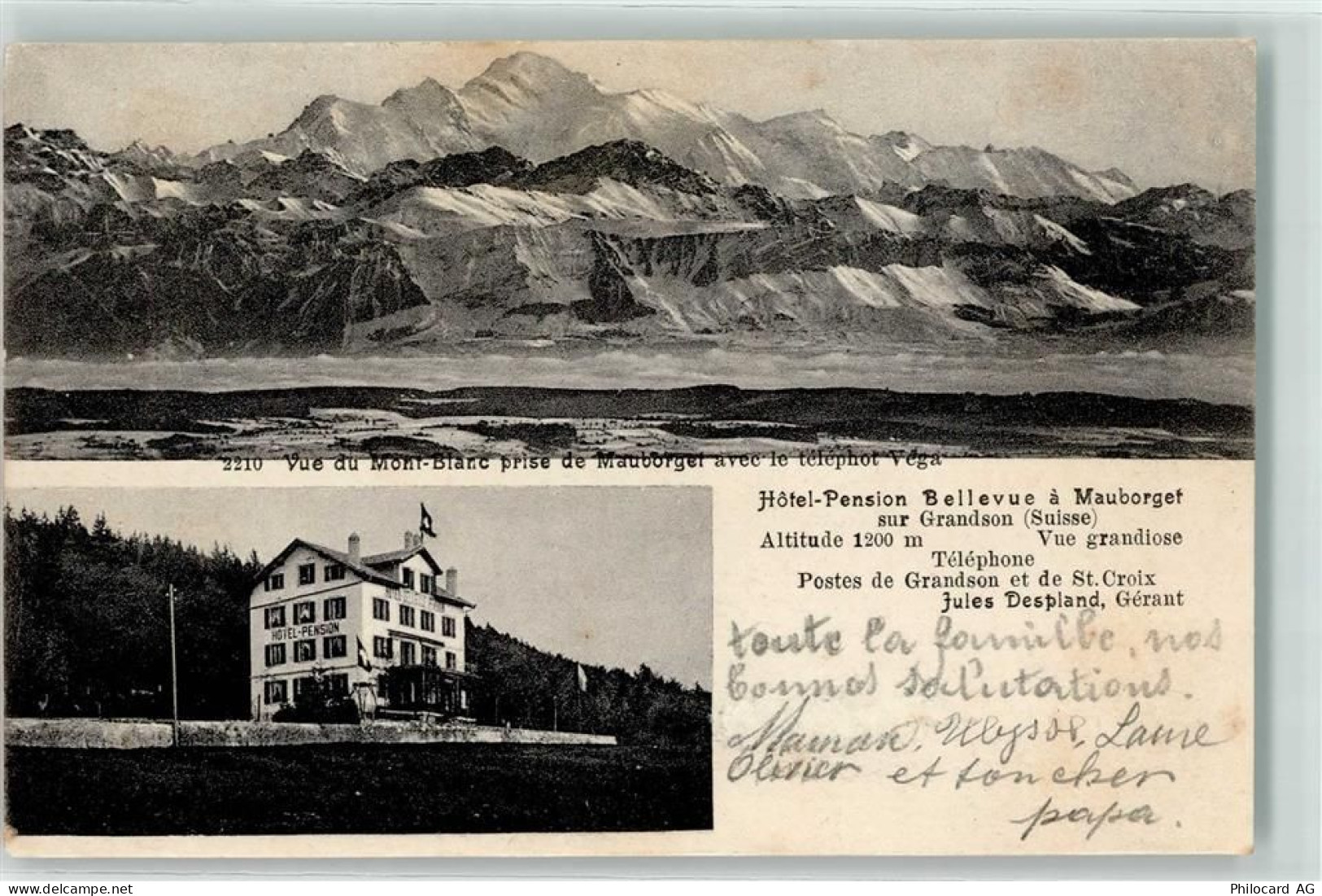 1453 Mauborget 1906 - Mont Blanc Hotel Pension Bellevue - 13901584