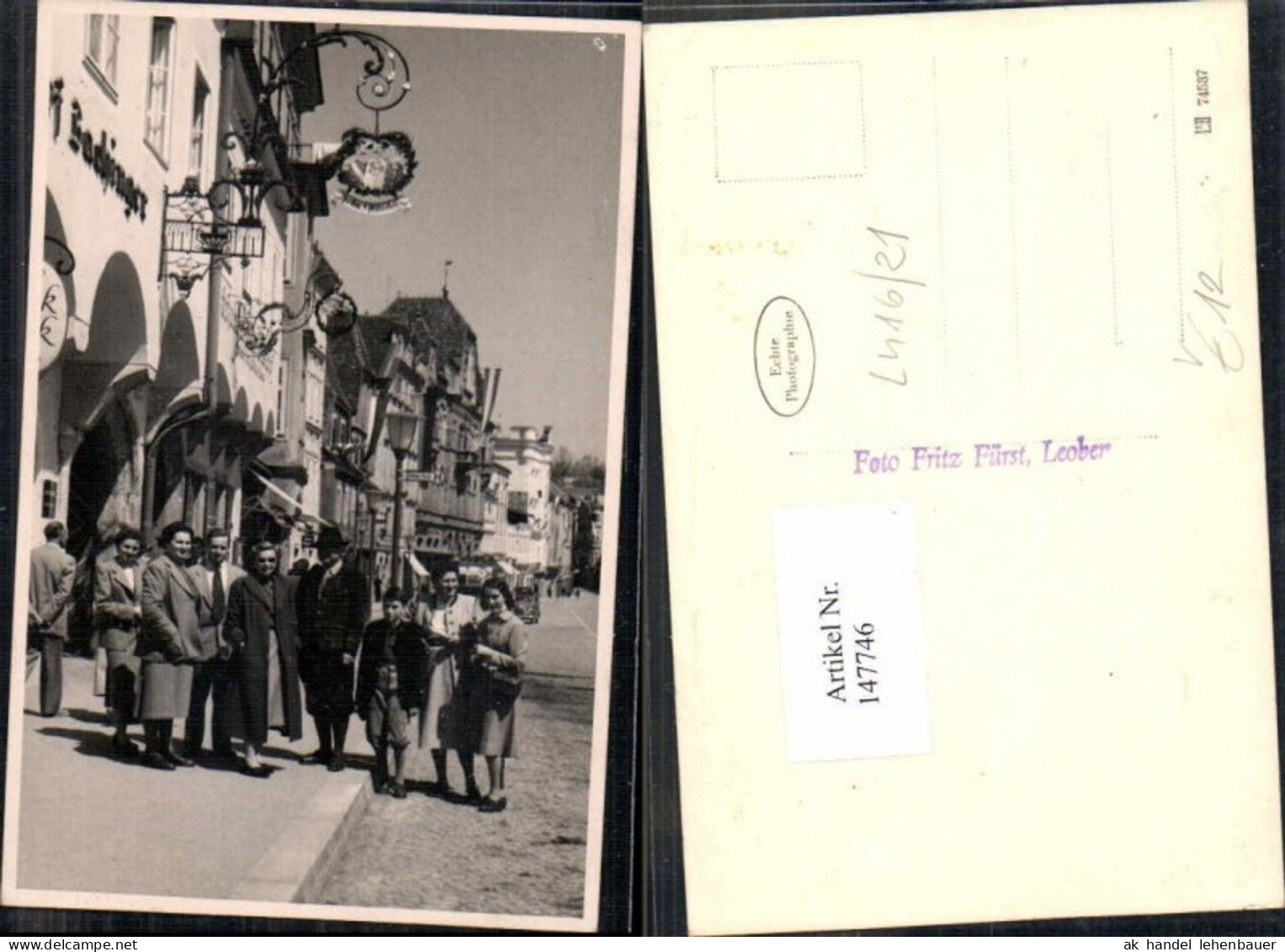 147746,Verlag Fritz Fürst Leoben Verlagsrohabzug L416-21 Leute Strassenpartie Leoben