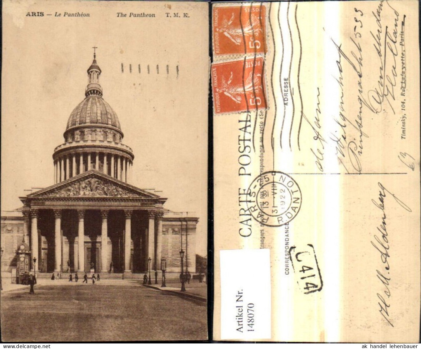 148070,Paris Le Pantheon The Pantheon
