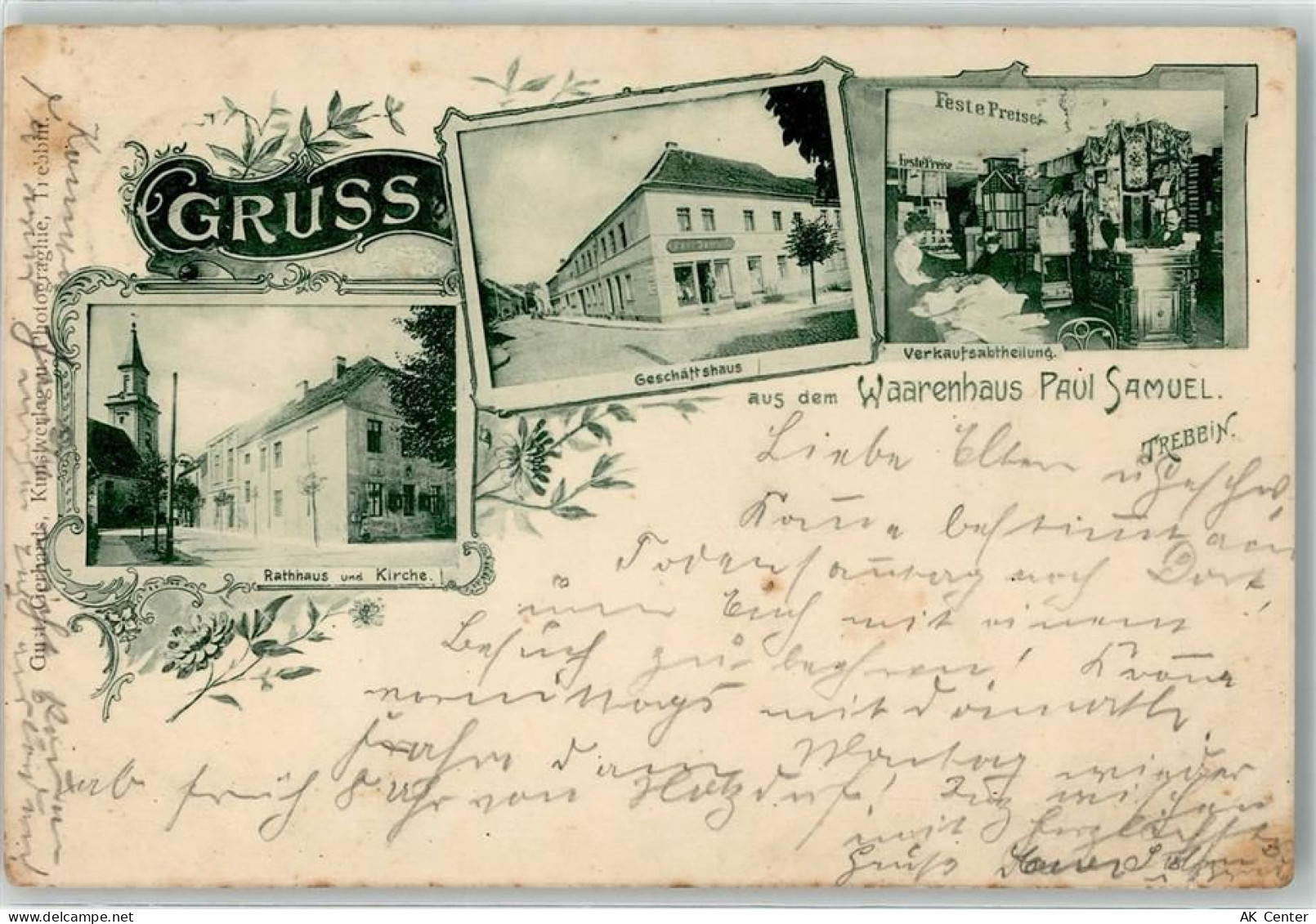 14943 O1711 Trebbin 1902 - Rathaus Kirche Geschäftshaus Warenhaus Kaufha... - 13610615