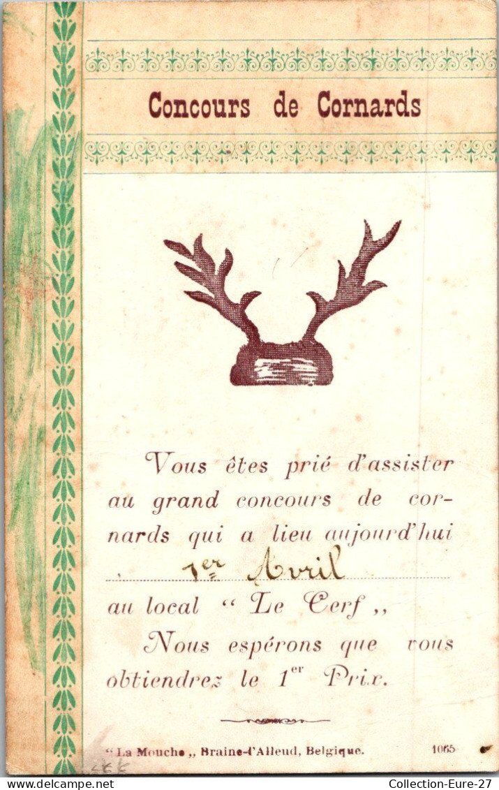 (15/01/26) BELGIQUE-CPA BRAINE L'ALLEUD - CONCOURS DE CORNARDS - LA MOUCHE - BRAINE L'ALLEUD - BELGIQUE - TOP RARE