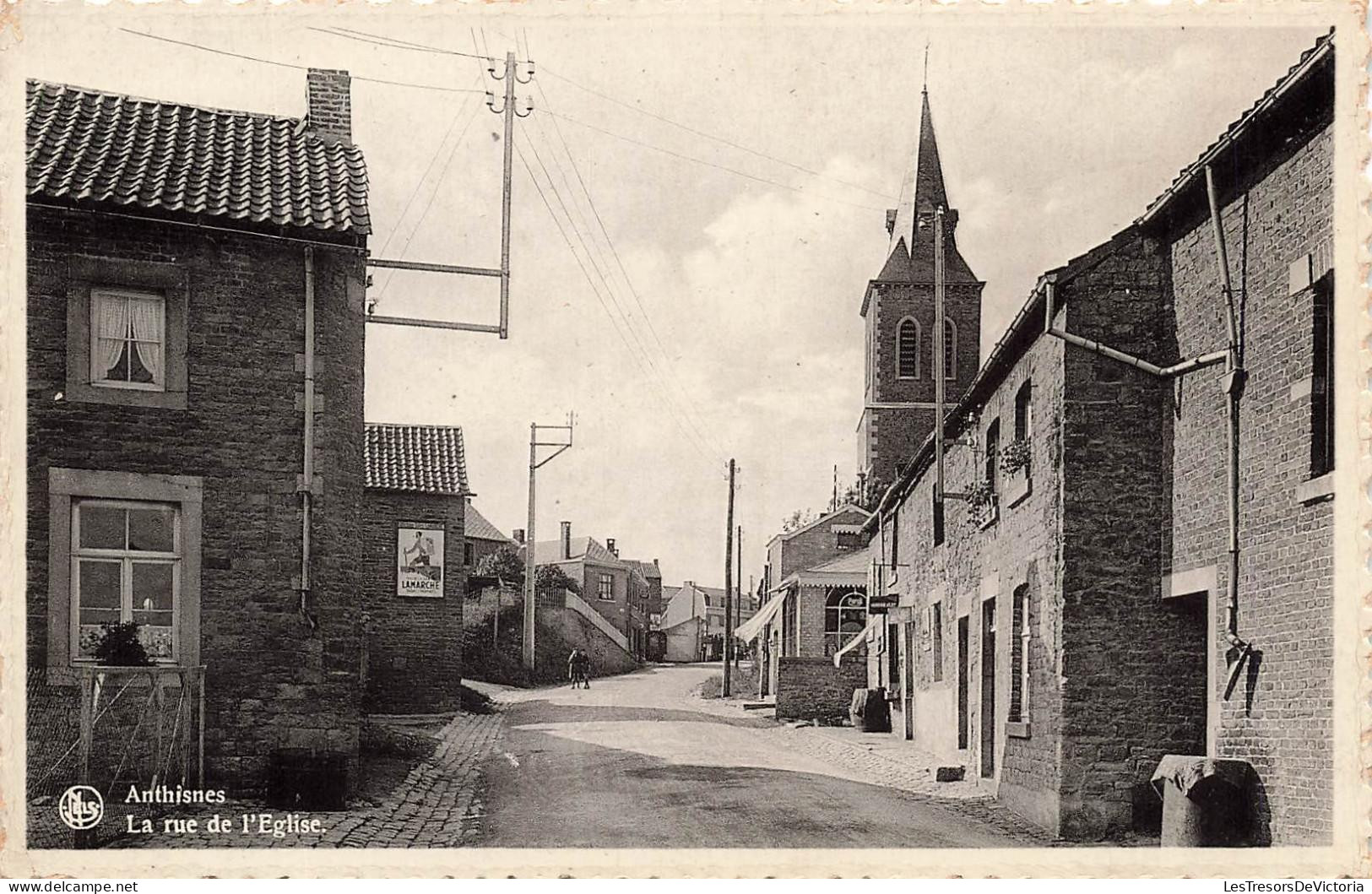 [-15%] BELGIQUE - Anthisnes - la rue de lEglise - vue générale - animé - Carte postale Ancienne