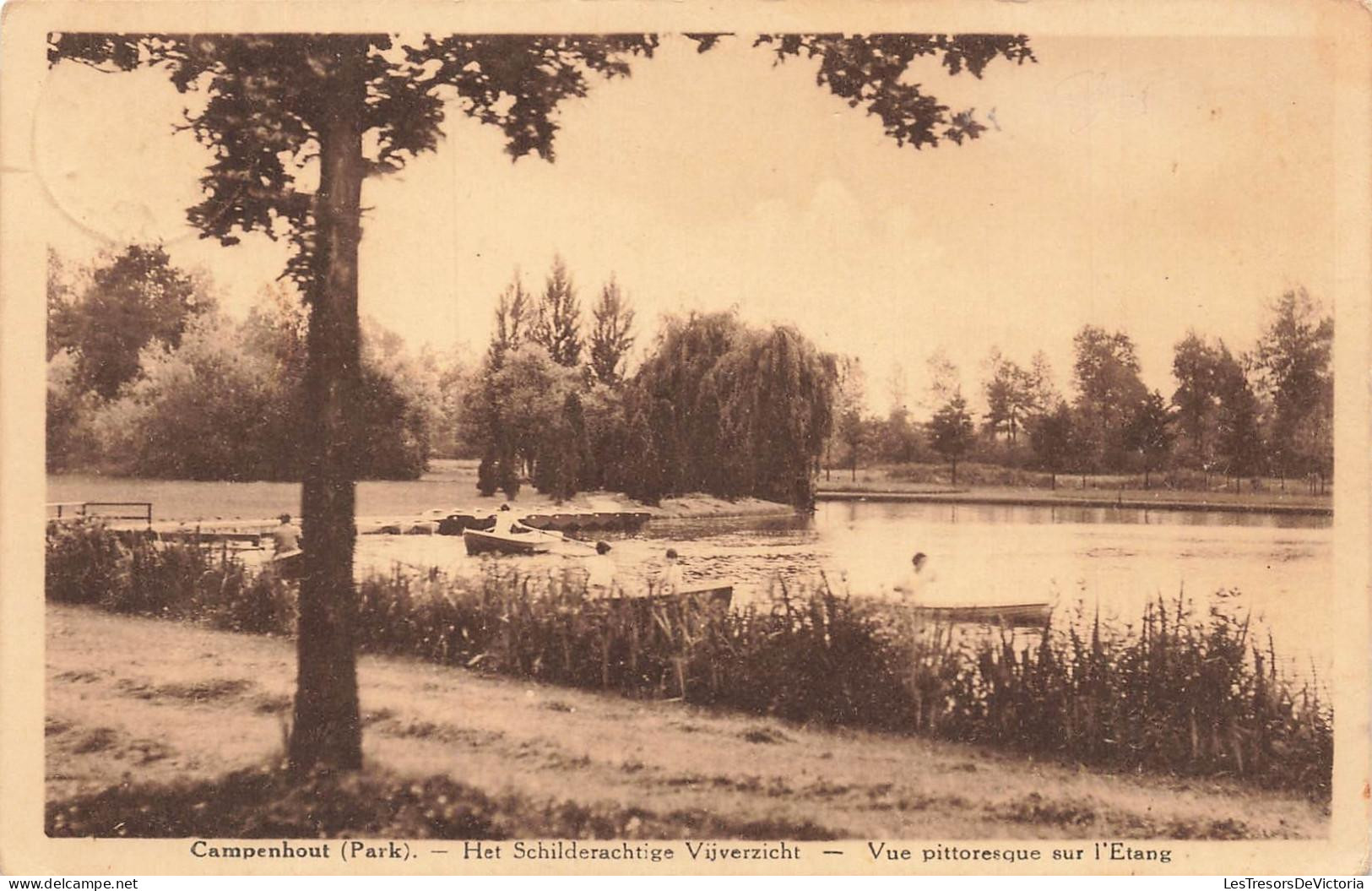 [-15%] BELGIQUE - Campenhout - park - het schilderachtige Vijverizcht - Etang - barque - Carte Postale Ancienne