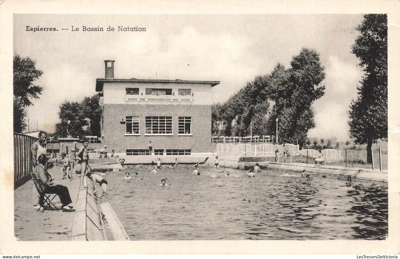 [-15%] BELGIQUE - Espierres - Le Bassin de Natation - Animé - Seyna - Carte postale ancienne