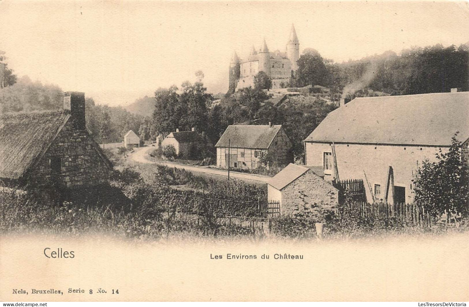 [-15%] BELGIQUE - Faimes - Celles - Environs du Château - Route - Chaumières - edit Nels - Carte Postale Ancienne