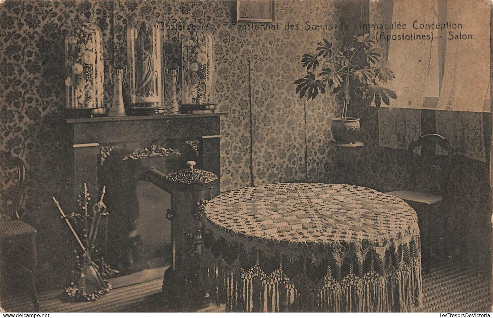 [-15%] BELGIQUE - Oosterzele - Pensionnat des Sœurs de lImmaculée Conception - Salon - Carte postale ancienne