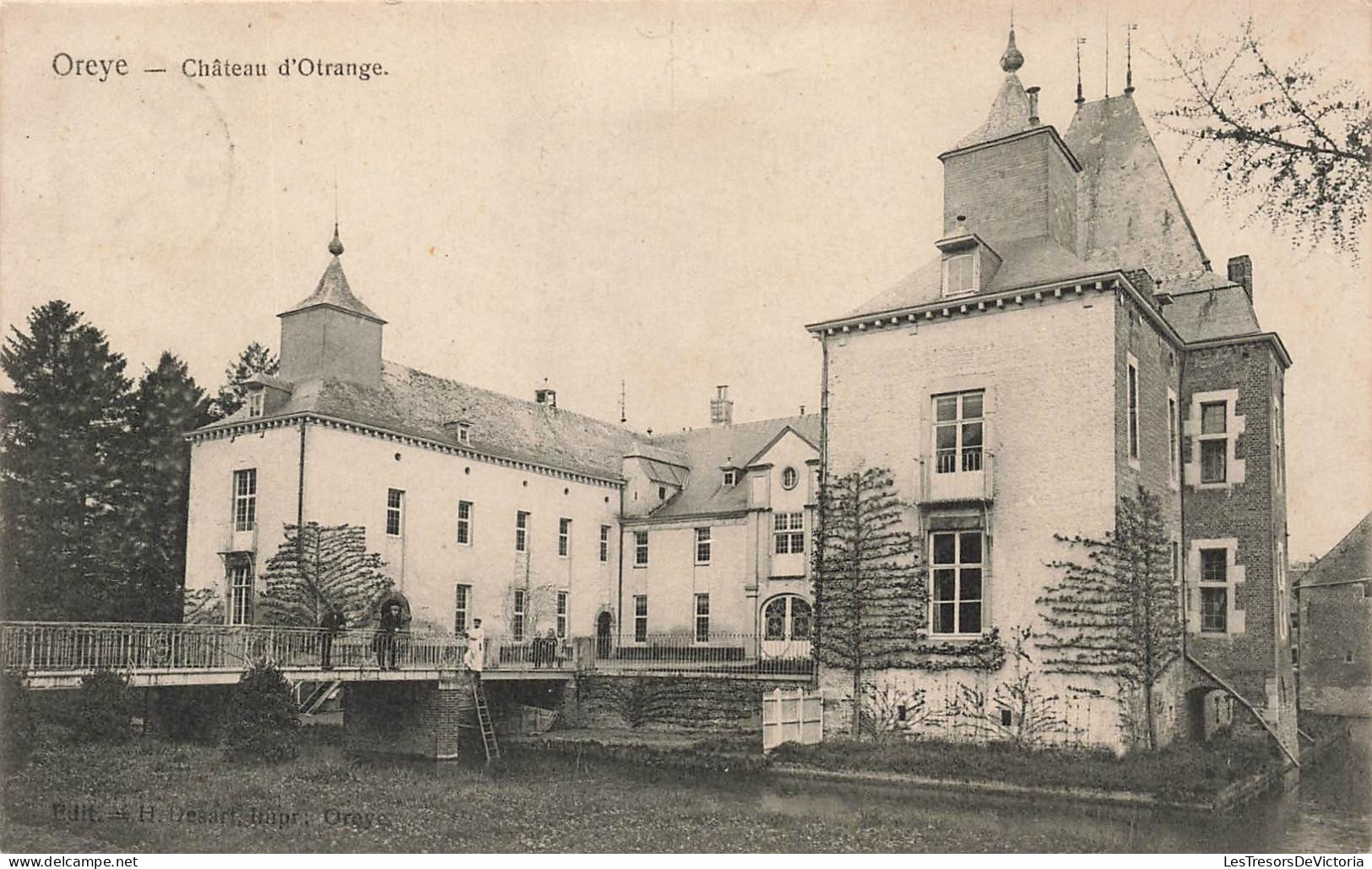 [-15%] BELGIQUE - Oreye - Château dOtrange - vue en façade - animé -- Carte Postale Ancienne