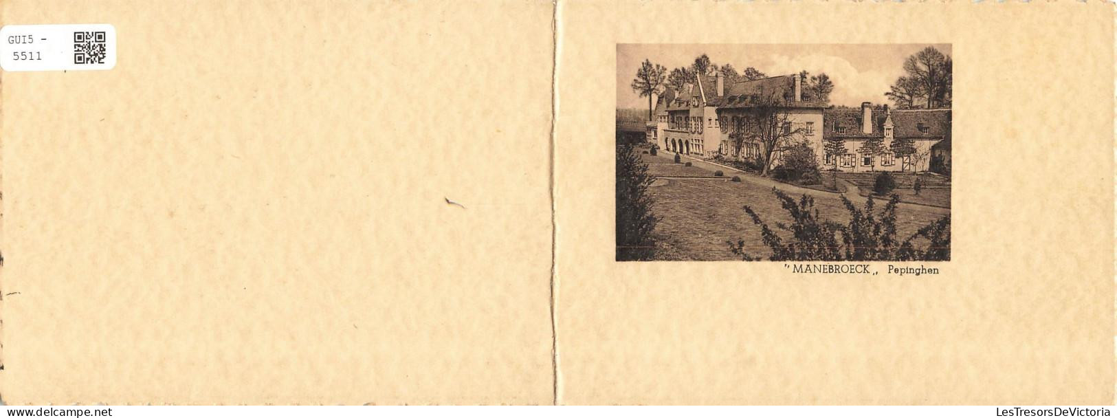 [-15%] BELGIQUE - Pepingen - Manebroeck - Bâtiment - cheminées - arboré - carte double - Carte Postale ancienne