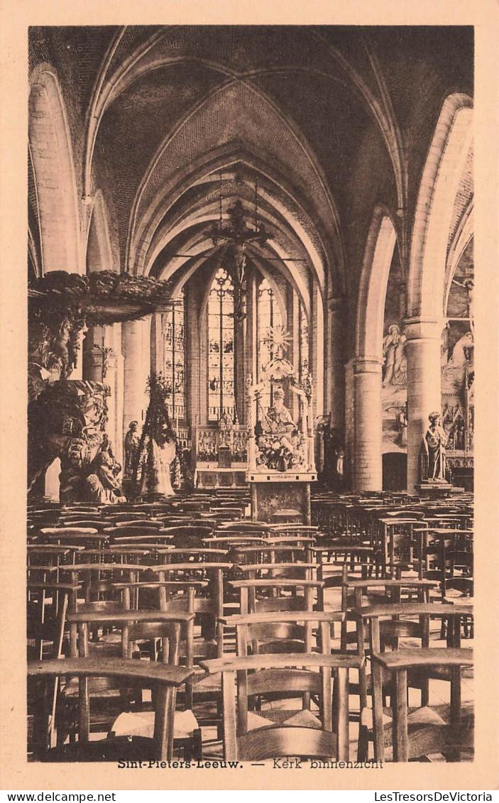 [-15%] BELGIQUE - Sint Pieters Leeuw - Kerk binnenzicht - autel - religion - vitrail - Edit Gegy - Carte Postale Ancienn