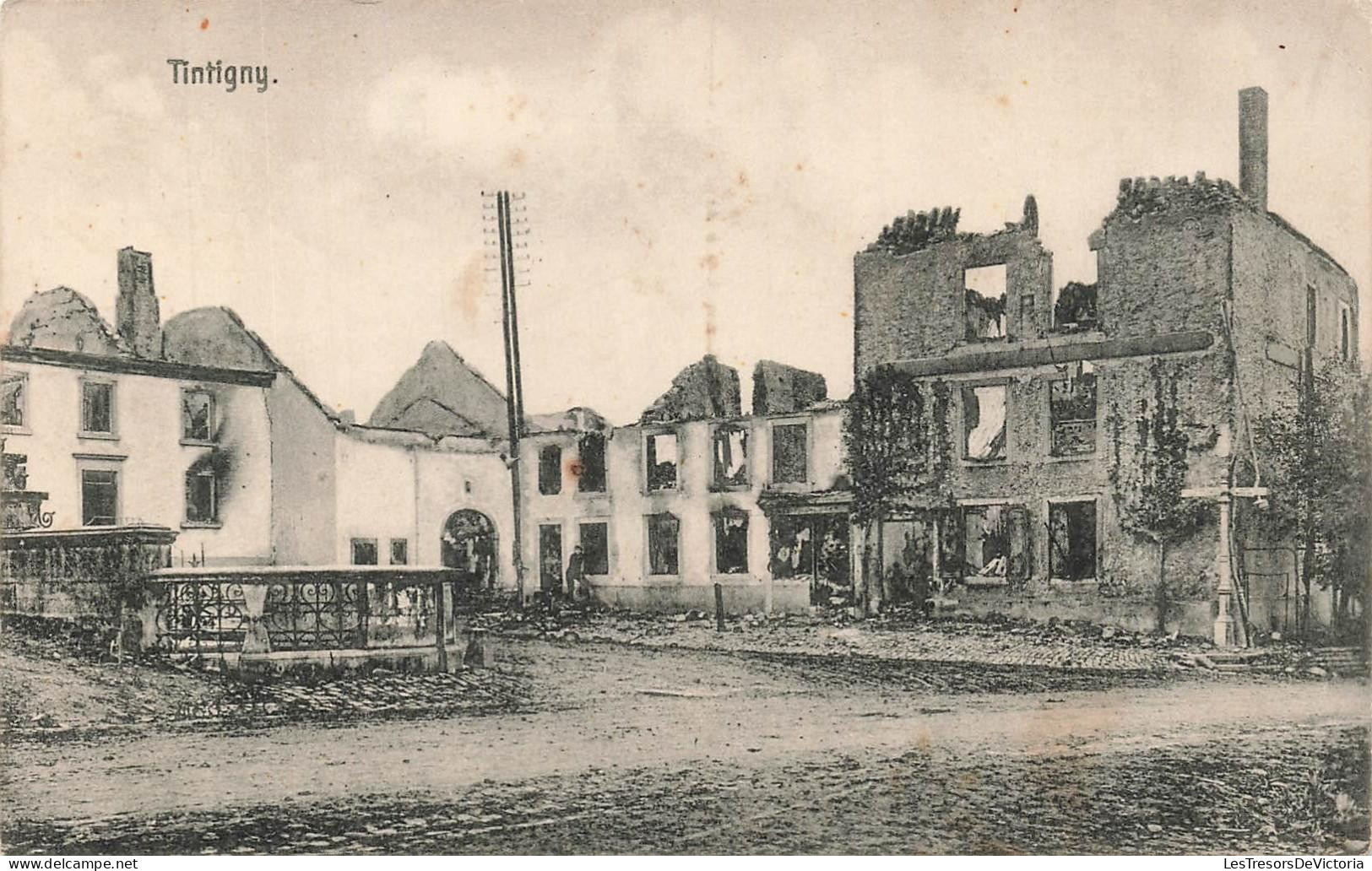 [-15%] BELGIQUE - Tintigny - ruine - bâtiment - guerre - bombardement - Verlagsanstalt Schaar & Dathe - Carte postale an