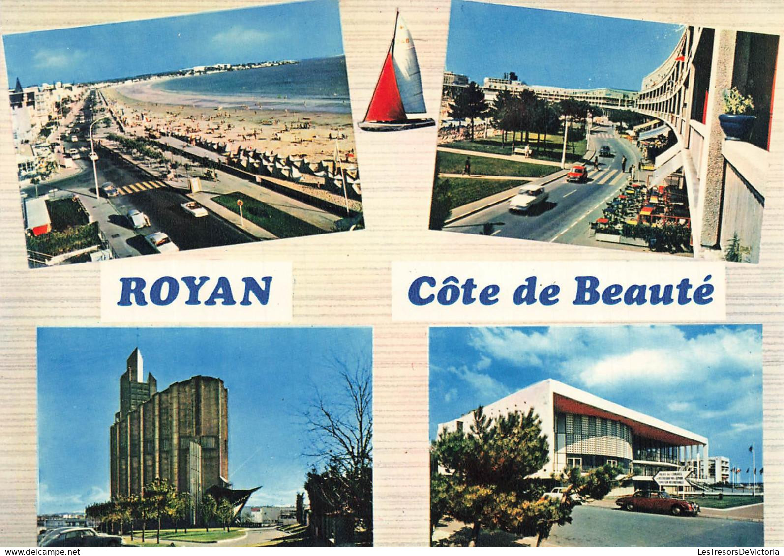 [-15%] FRANCE - Royan - Plage - Port - Front de mer - Palais des Congrès - Voitures - transport - animé - Carte postale