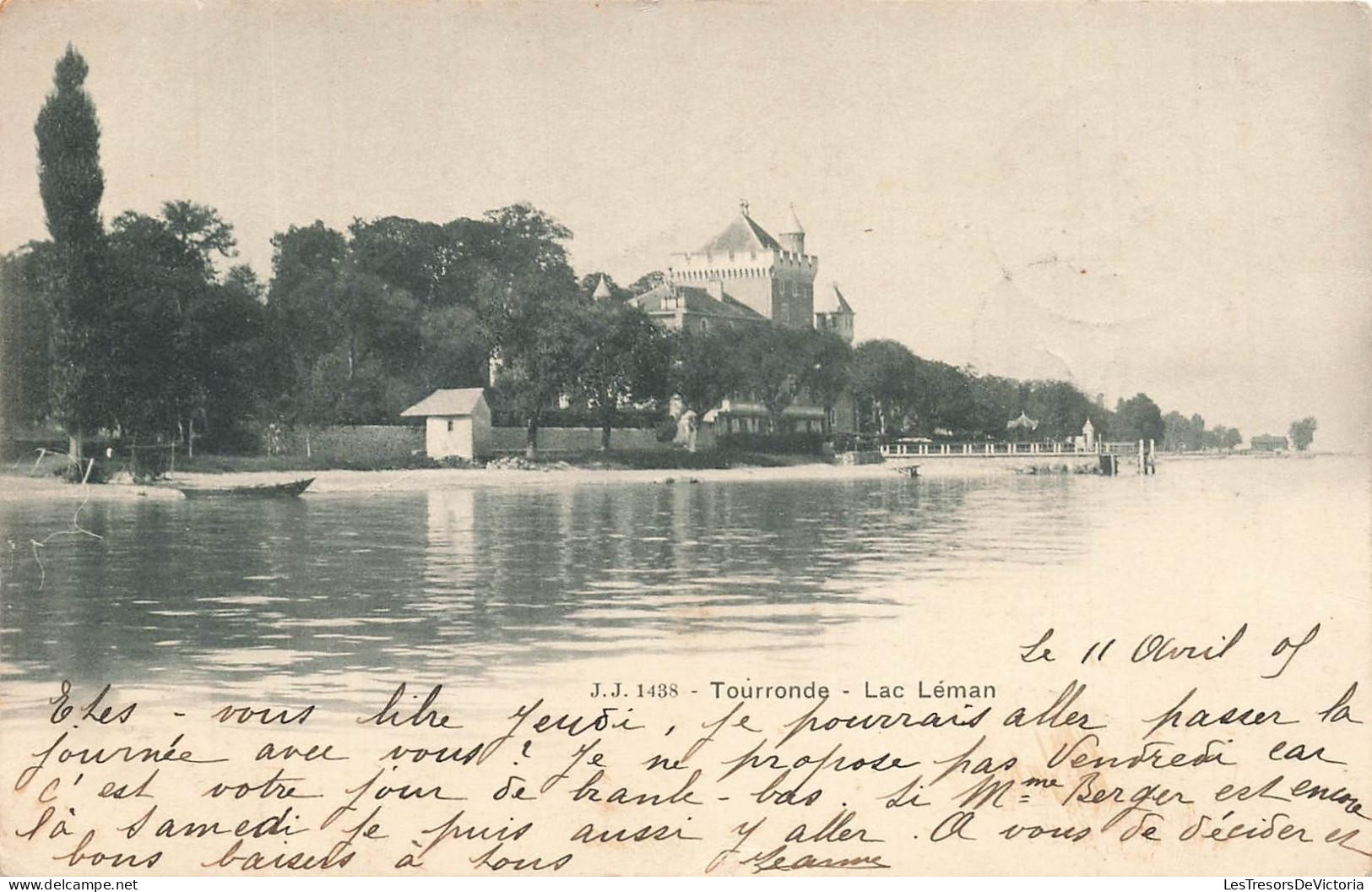 [-15%] SUISSE - Tourronte - Lac Léman - pont - Jullien frères édit Photo Genève - Oblit 1905 - Carte Postale Ancienne