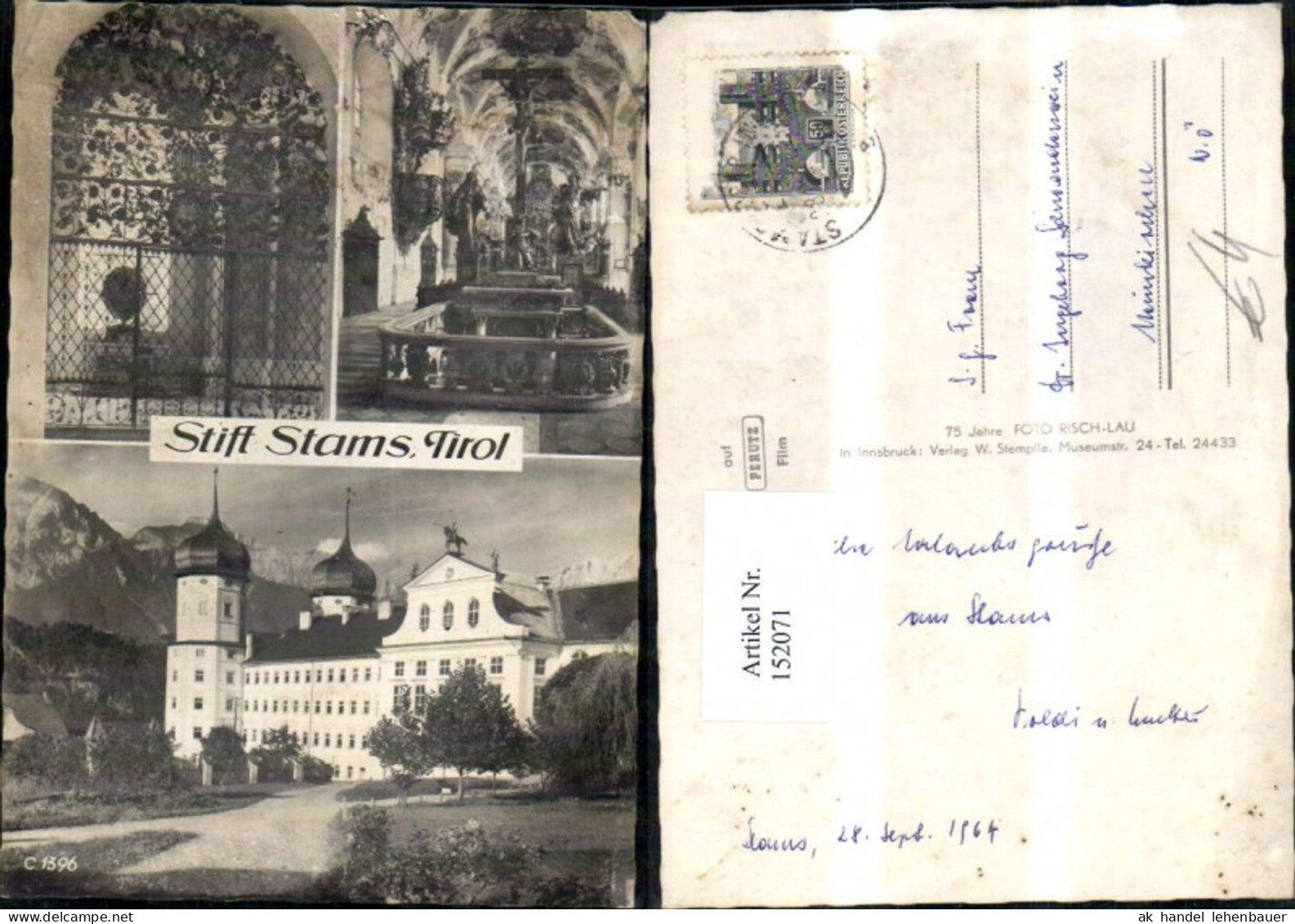 152071,Stams Stift Stams MehrbildAk 1964