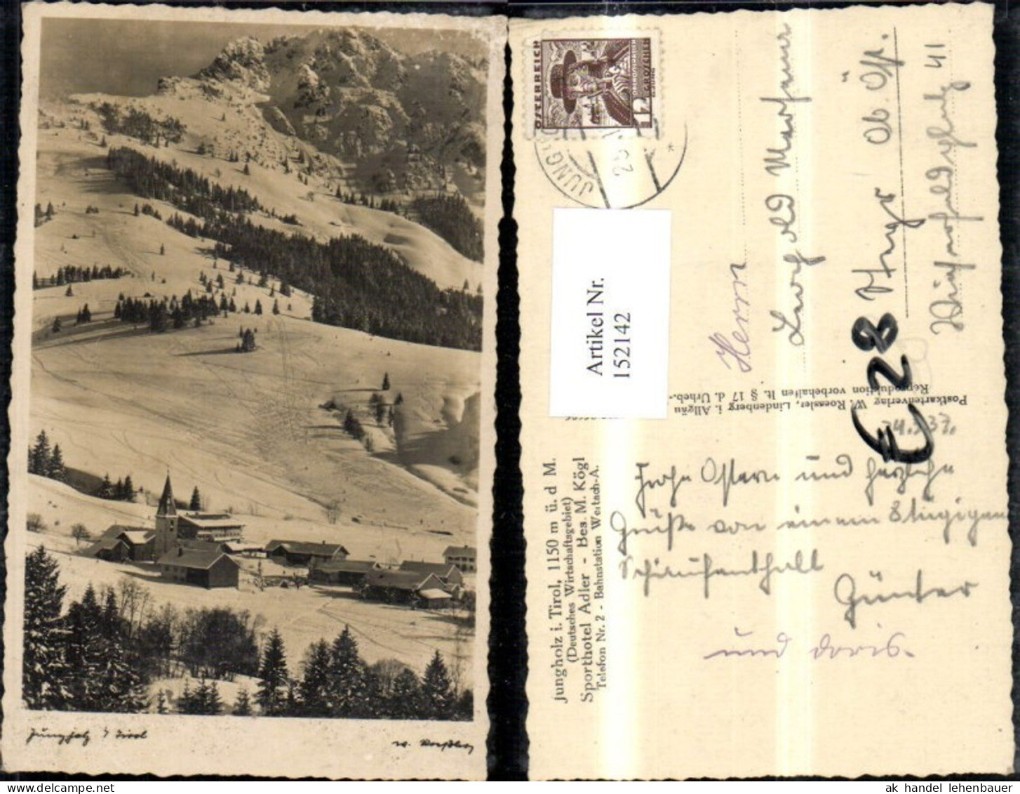 152142,Jungholz Winteransicht 1937