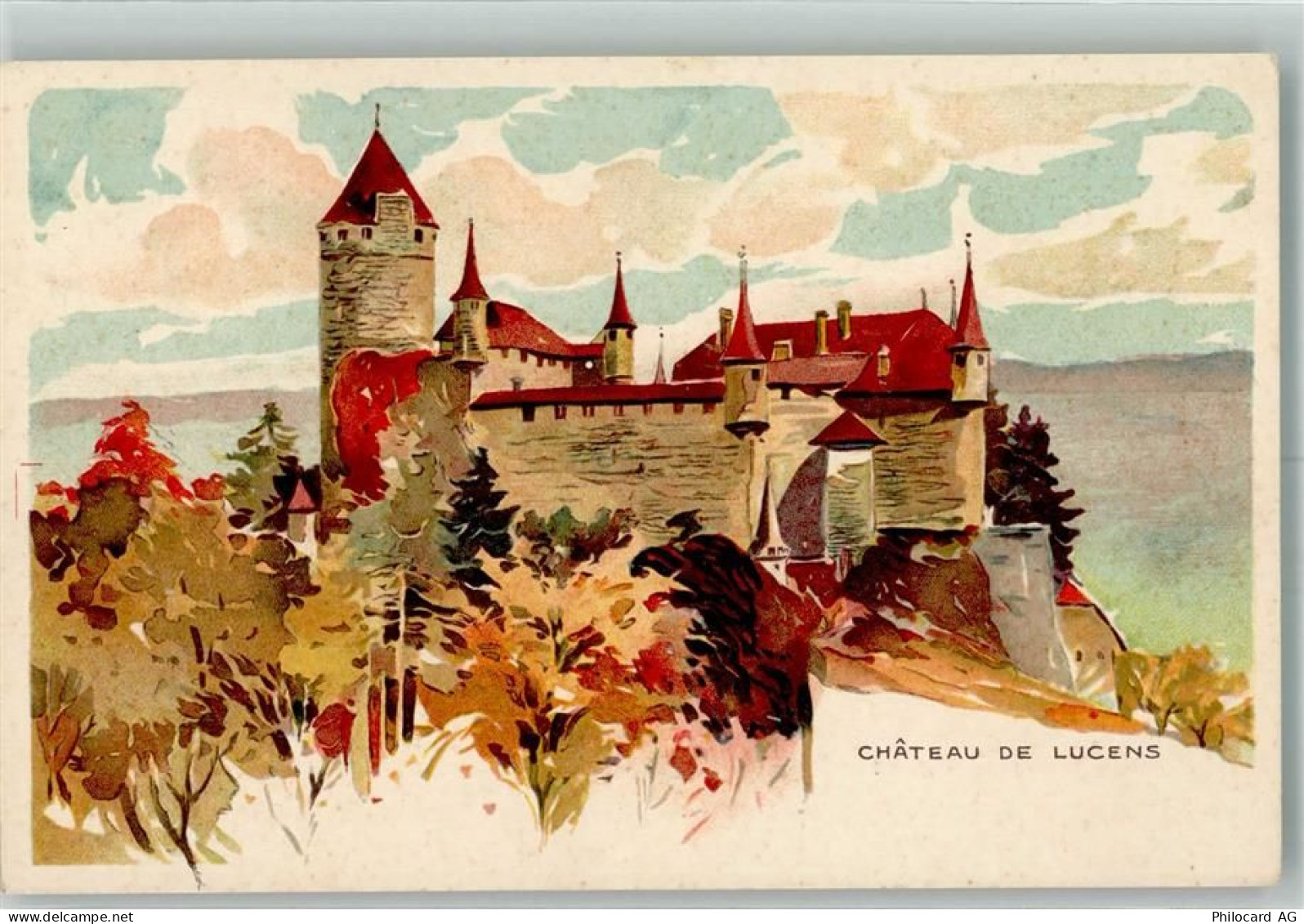 1522 Lucens Lithographie Schloss - 13990360