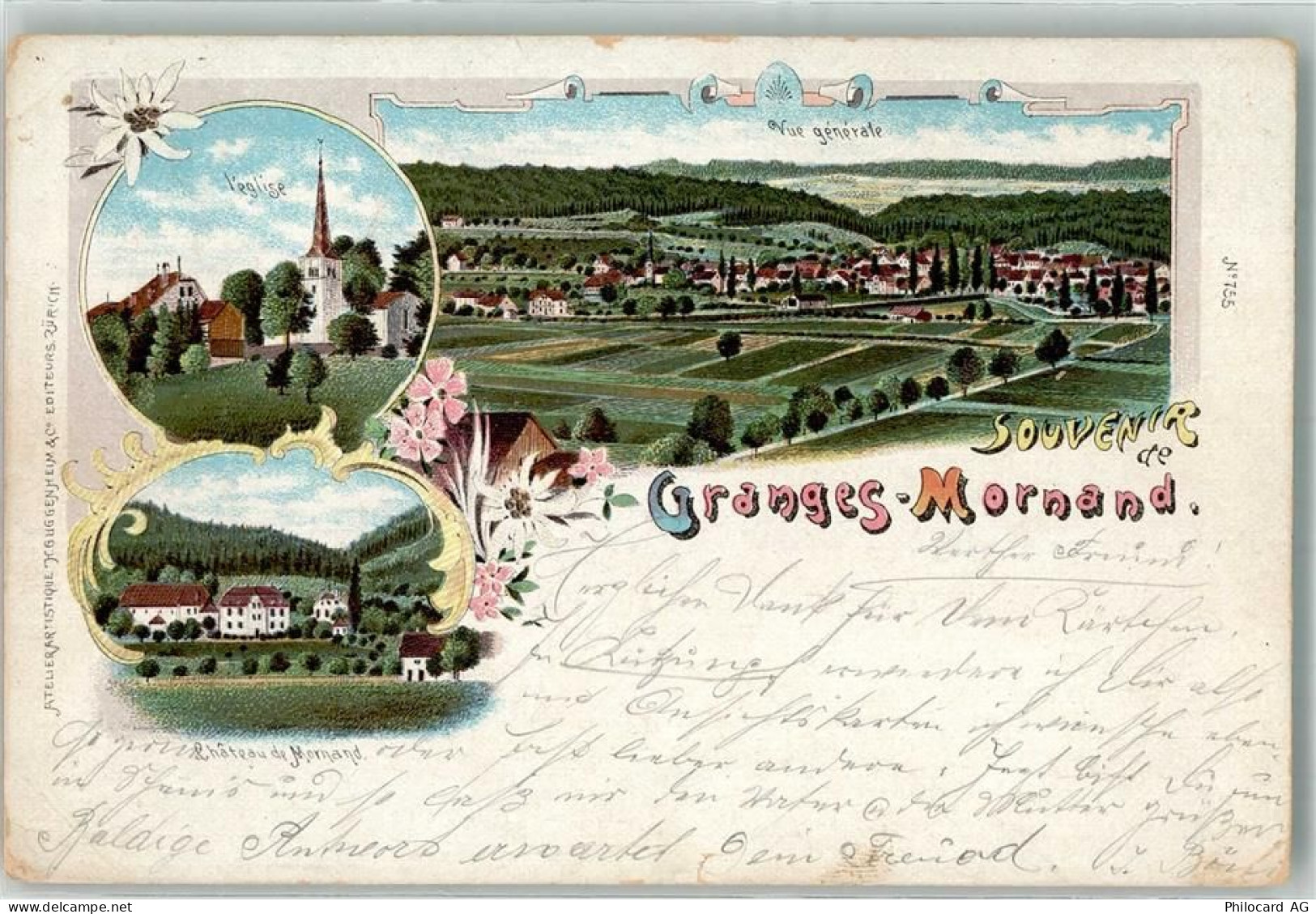 1523 Granges-près-Marnand Granges VD 1900 Gebrauchsspuren Lithographie S... - 13641119