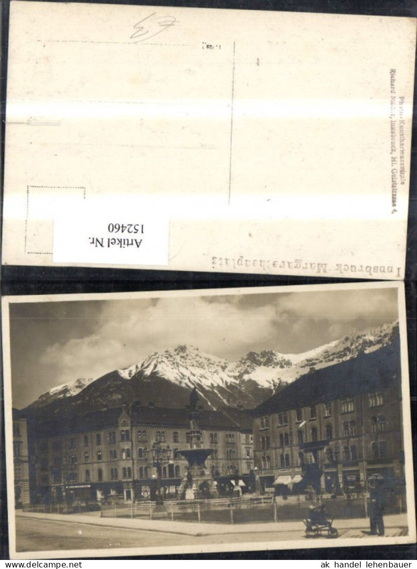 152460,Innsbruck Margarethenplatz Brunnen Personen Dreirad