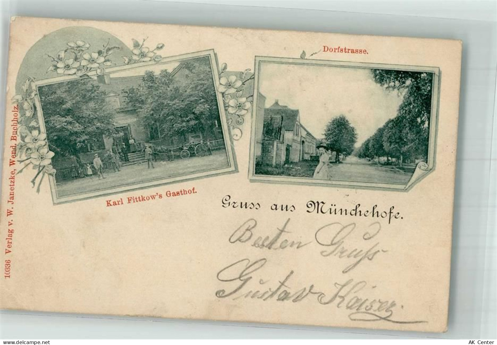 15374 O1278 Münchehofe b Müncheberg 1900 - Gasthaus Fittkow Dorfstrasse... - 13664610